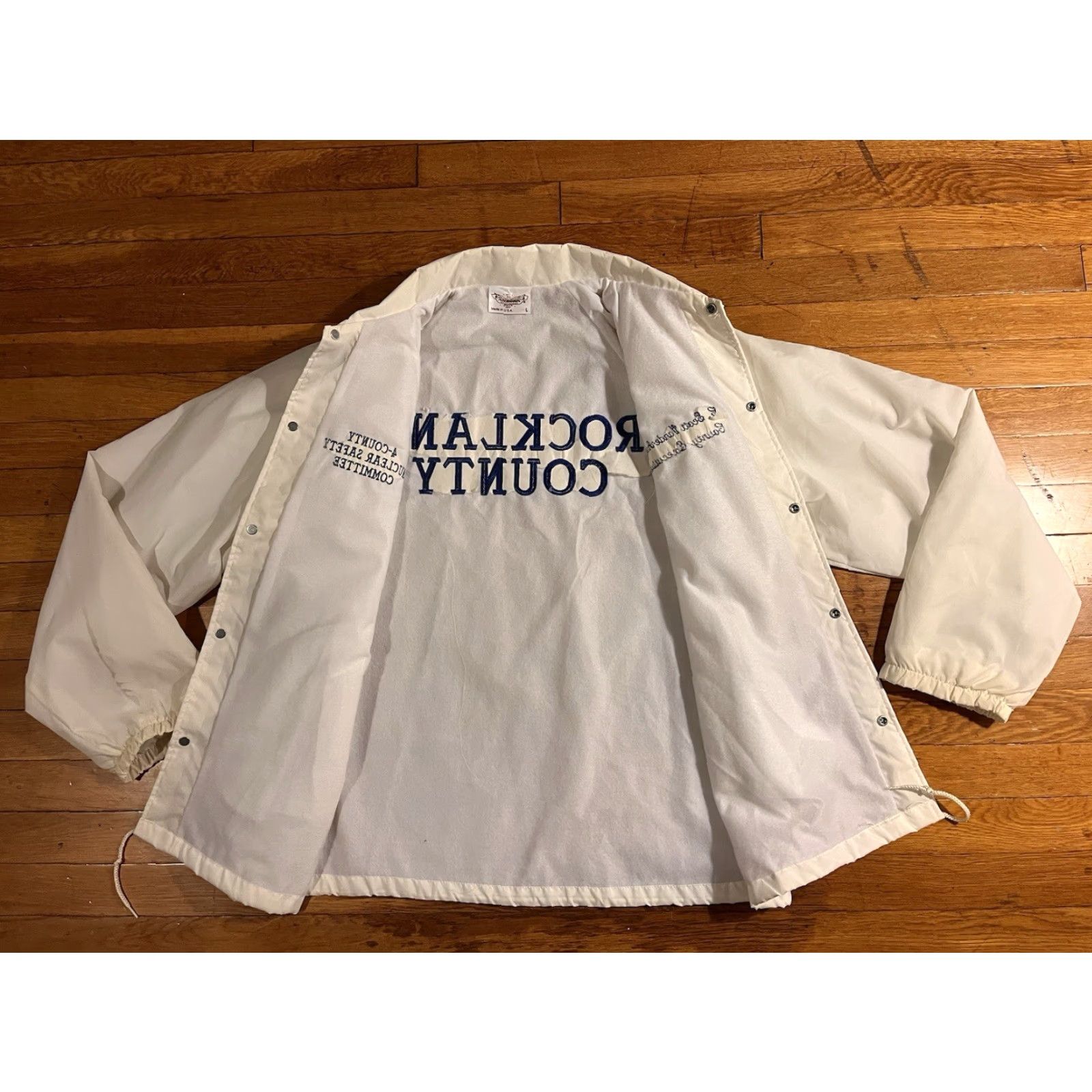 Vintage VINTAGE Rockland County Nuclear Safety Committee Jacket Men’s Large White 80s Size US L / EU 52-54 / 3 - 7 Thumbnail