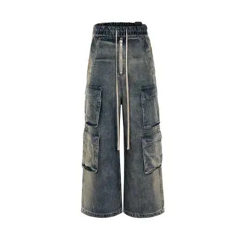 Ring Of Fire Unisex Multi-pockets Drawstring Jeans Size US 31 - 3 Thumbnail