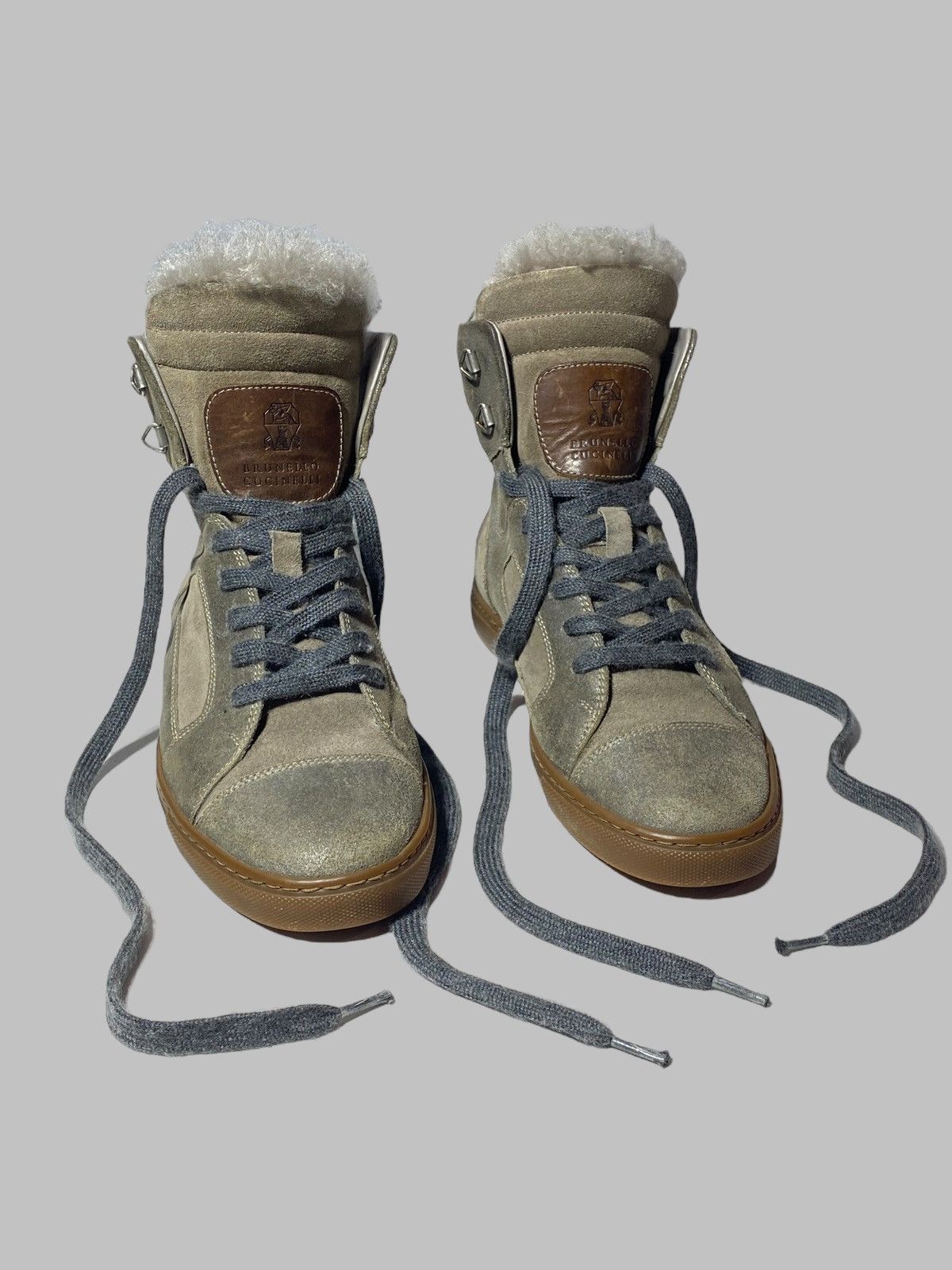 Brunello Cucinelli Brunello Cucinelli High Top Leather Sneakers Size US 7.5 / IT 37.5 - 8 Thumbnail