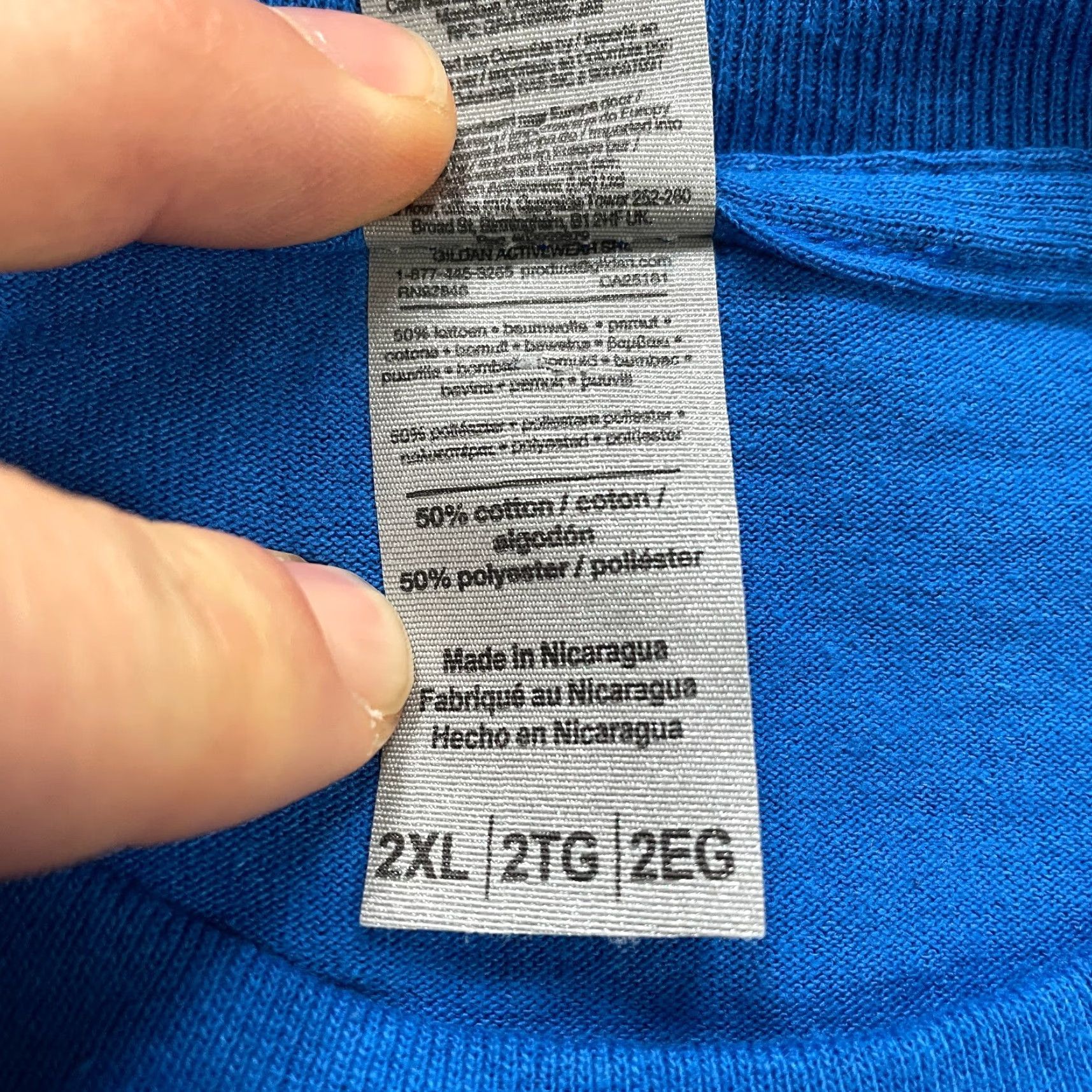 Gildan Gildan Heavy Cotton T-Shirt Mens 2XL Royal Blue Crew Neck Short Sleeve Tee Size US XXL / EU 58 / 5 - 5 Thumbnail