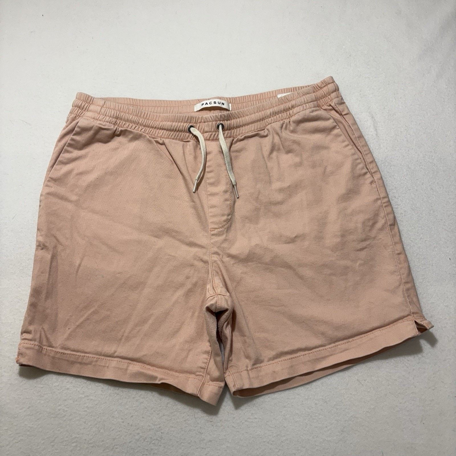 Pacsun Pacsun Large Cotton Textured Volley Shorts Drawstring Pink Size US 36 / EU 52 - 1 Thumbnail
