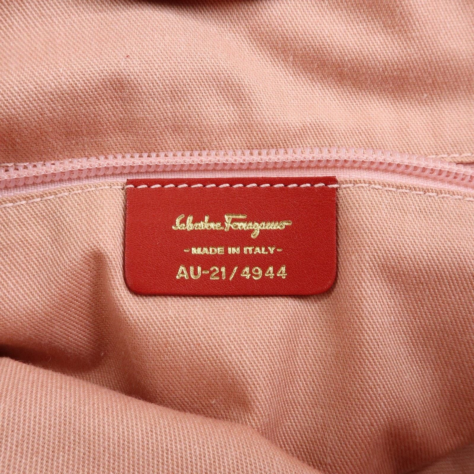 Salvatore Ferragamo Ferragamo Gancini Canvas Tote Red Size ONE SIZE - 8 Thumbnail