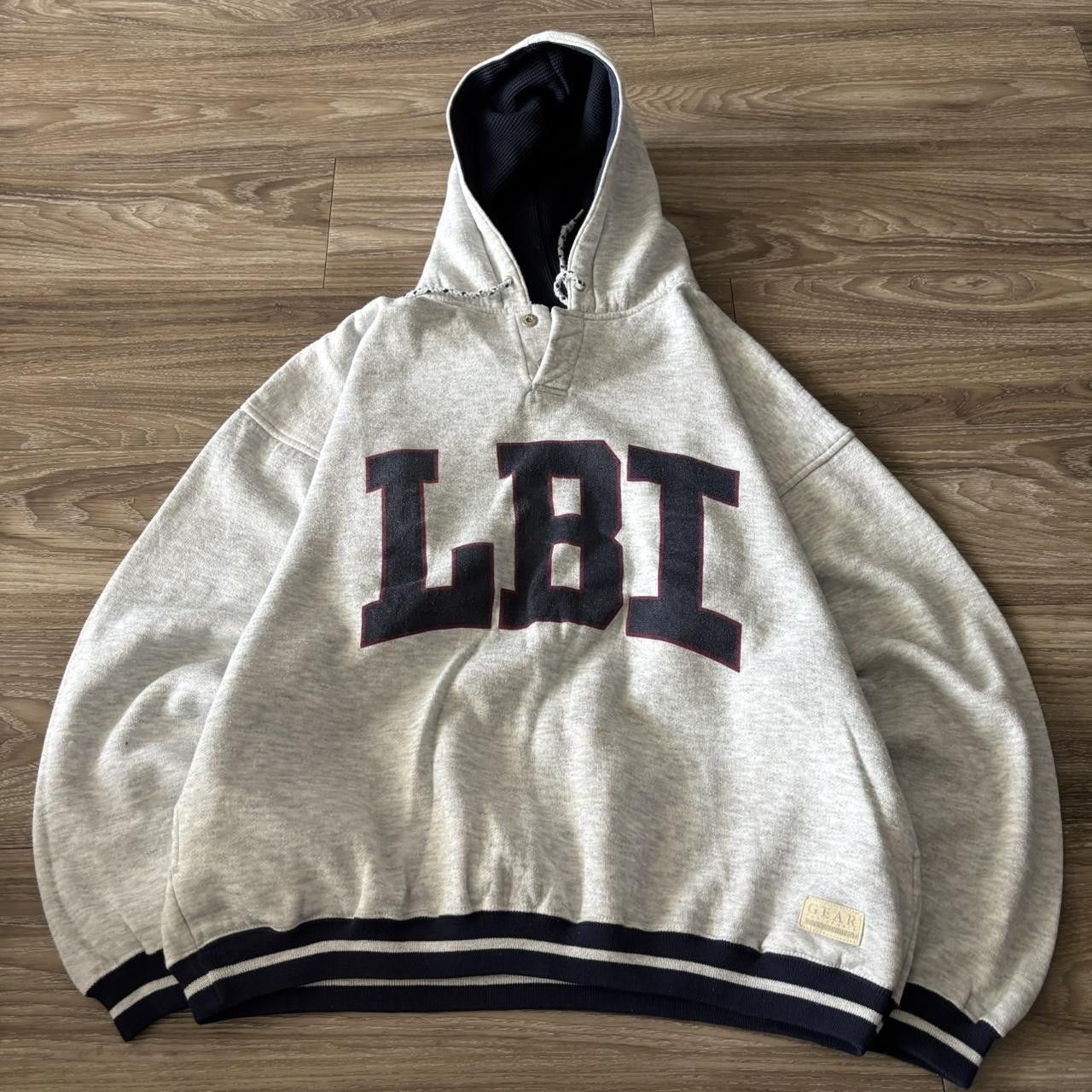 Vintage Crazy Vintage 90s Grey LBI Spellout Streetwear Hoodie! Fits L Size US L / EU 52-54 / 3 - 1 Thumbnail