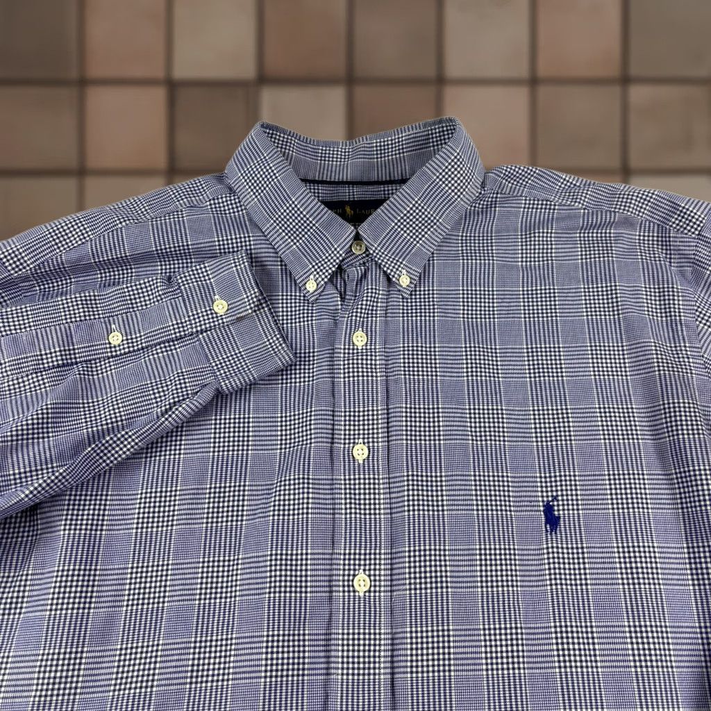 Polo Ralph Lauren Polo Ralph Lauren Shirt Mens 2XLT Tall Blue Plaid Button Up Long Sleeve Size US XXL / EU 58 / 5 - 1 Thumbnail