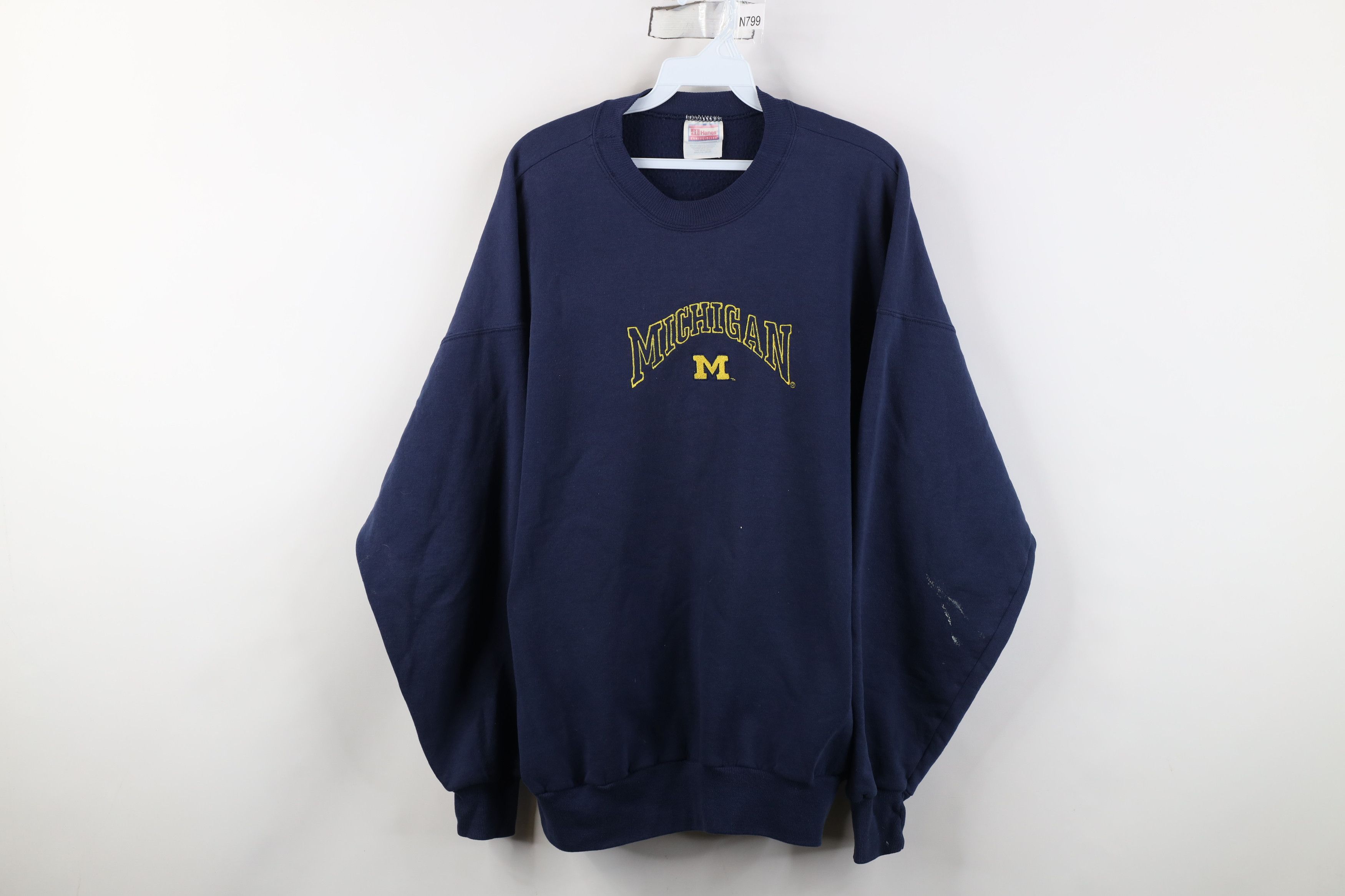Vintage Vintage 90s Spell University of Michigan Crewneck Sweatshirt Size US XL / EU 56 / 4 - 1 Thumbnail