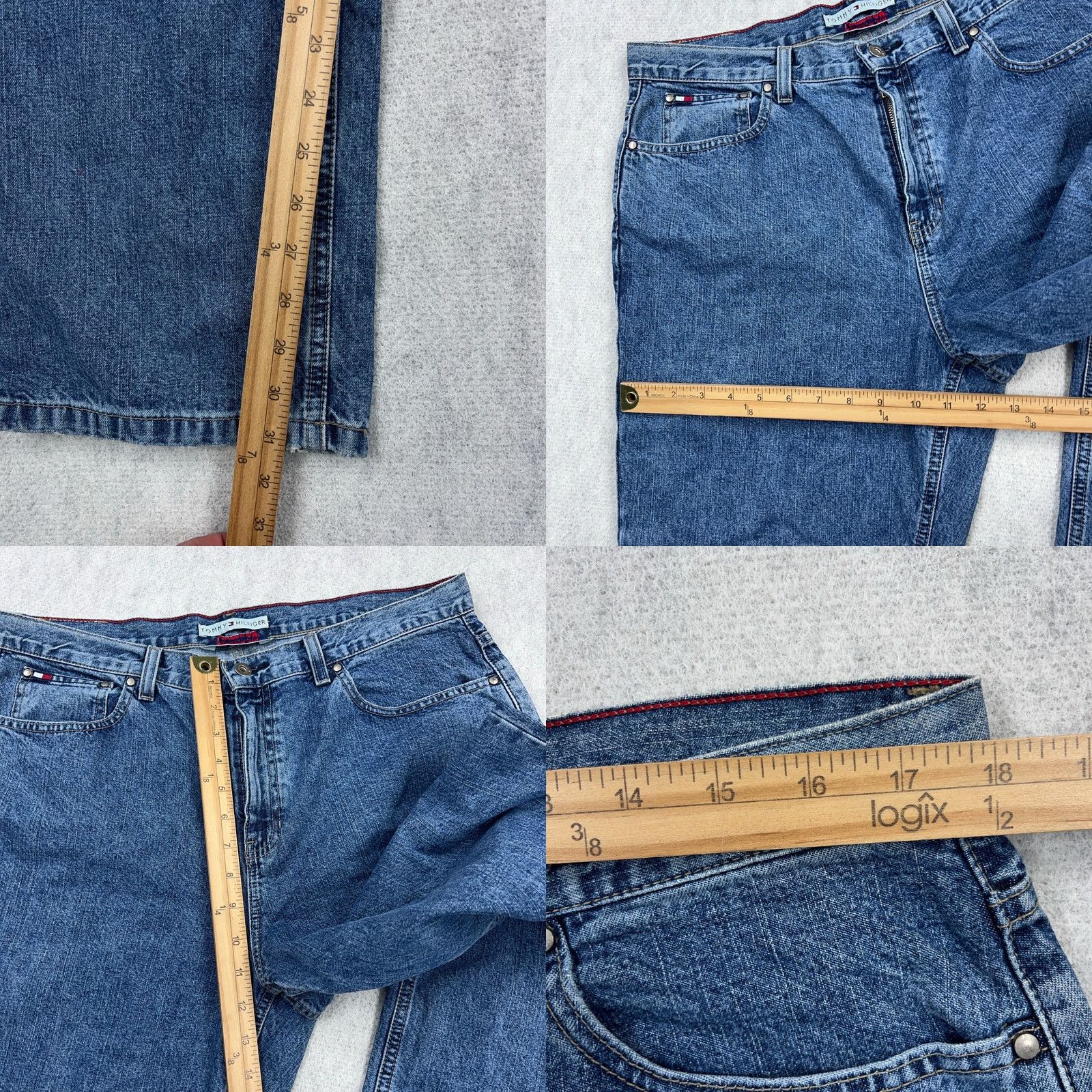 Tommy Hilfiger VINTAGE Tommy Hilfiger Jeans Women 14 Classic Fit Straight Leg Med Wash Y2K 00s Jeans Women 14 Blue 5-Pocket Design Regular Vintage Mens Womens Girls Size 36" / US 14 / IT 50 - 8 Thumbnail