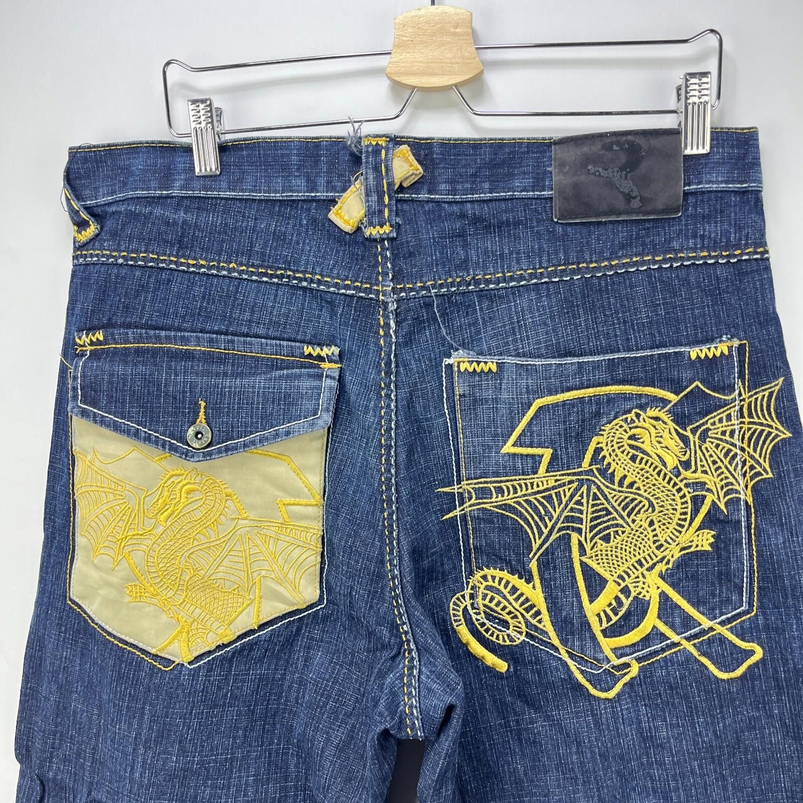 Pacsun Vintage Y2K Refuse Baggy Dragon JNCO Jeans 34 x 32 Pants Size US 34 / EU 50 - 2 Thumbnail