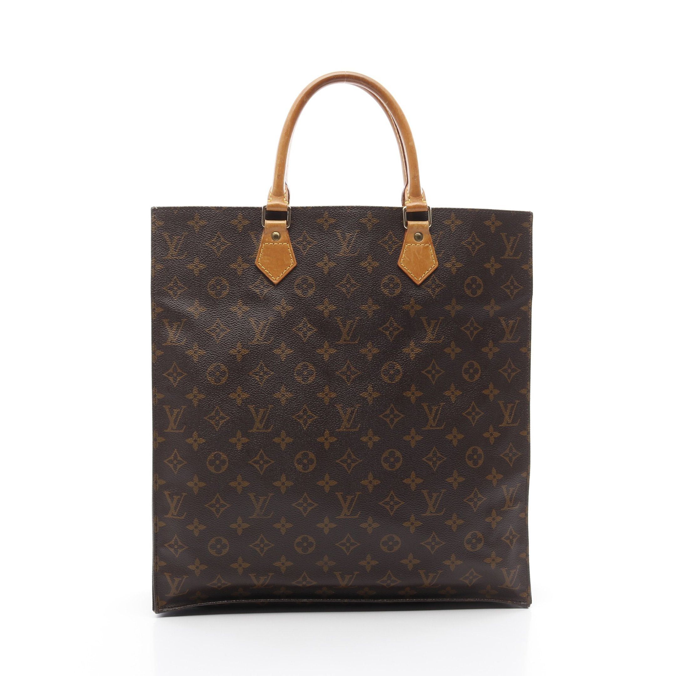 Louis Vuitton Louis Vuitton Sac Plat Monogram Handbag Tote Bag Leather Brown Size ONE SIZE - 1 Thumbnail