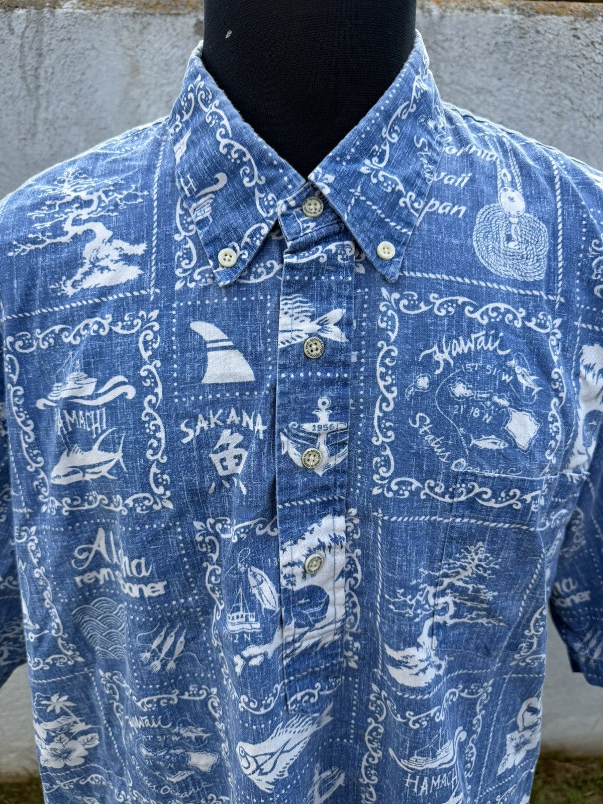 Reyn Spooner PreOwned Reyn Spooner Pullover Blue Hawaiian Print Men's XXL Size US XXL / EU 58 / 5 - 3 Thumbnail