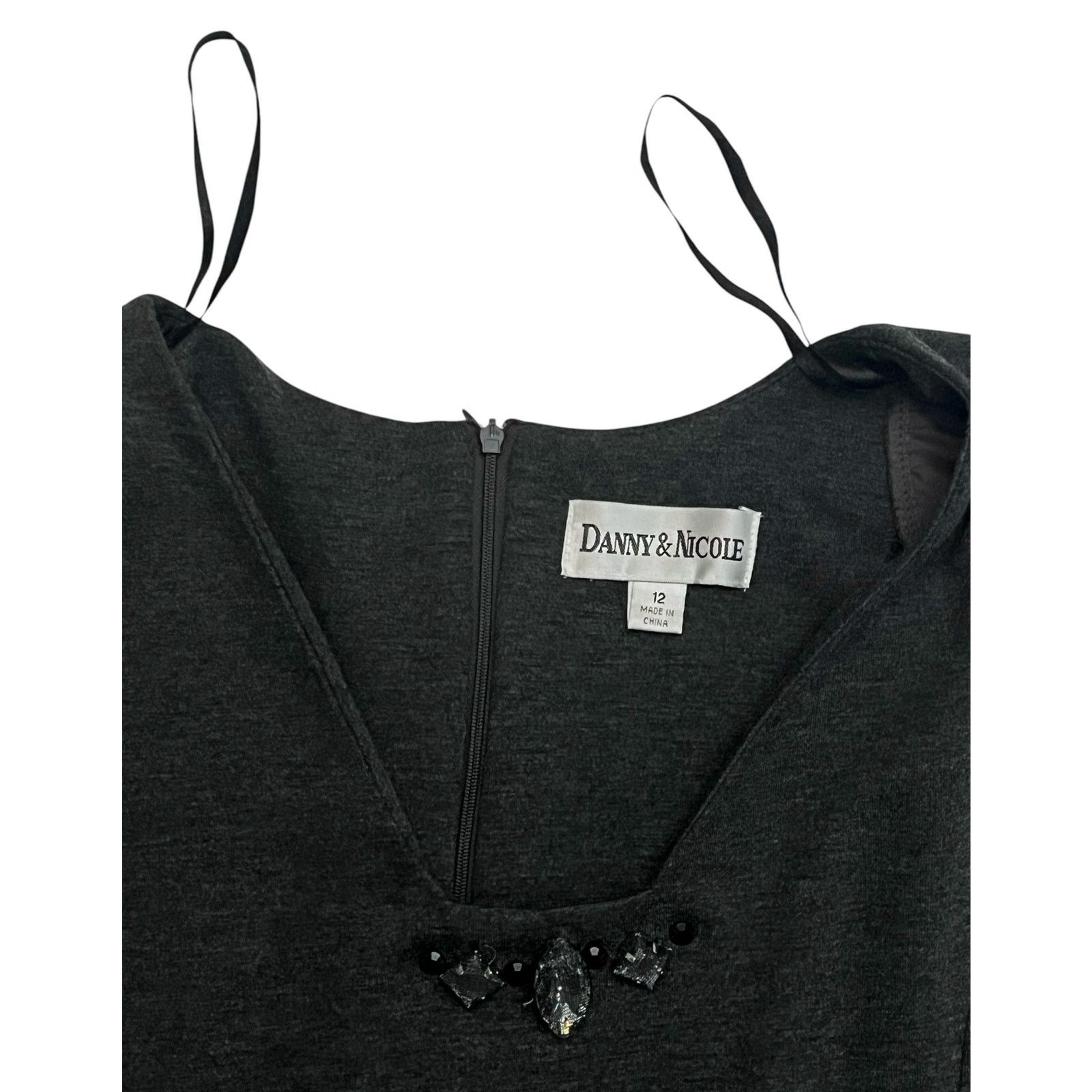 Other Danny & Nicole Charcoal Gray Peplum Dress - Size 12 Size XL / US 12-14 / IT 48-50 - 11 Thumbnail