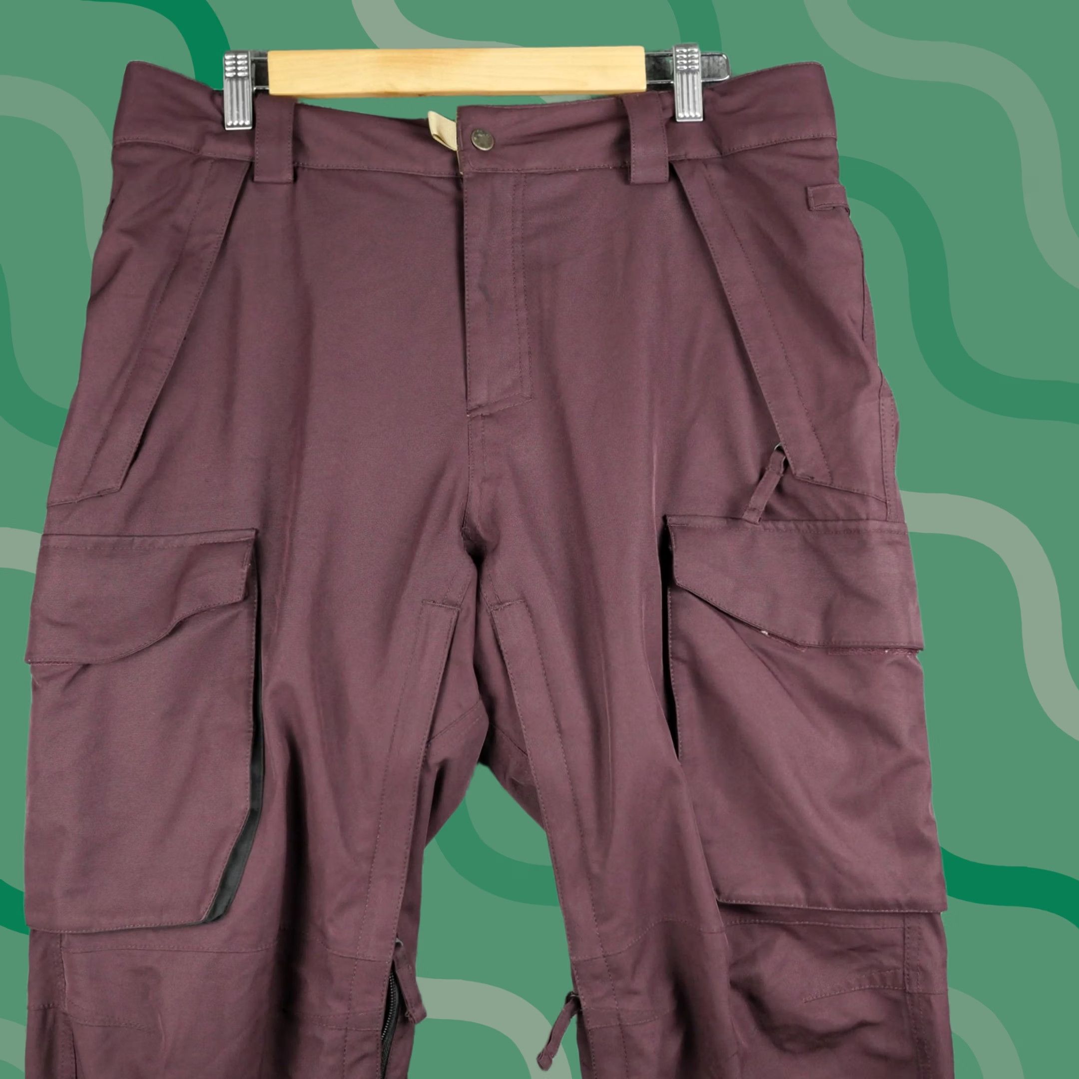 686 686 Snow Pants Mens Medium Burgundy InfiDRY Insulated Cargo Waterproof L6W210 Size US 31 - 1 Thumbnail