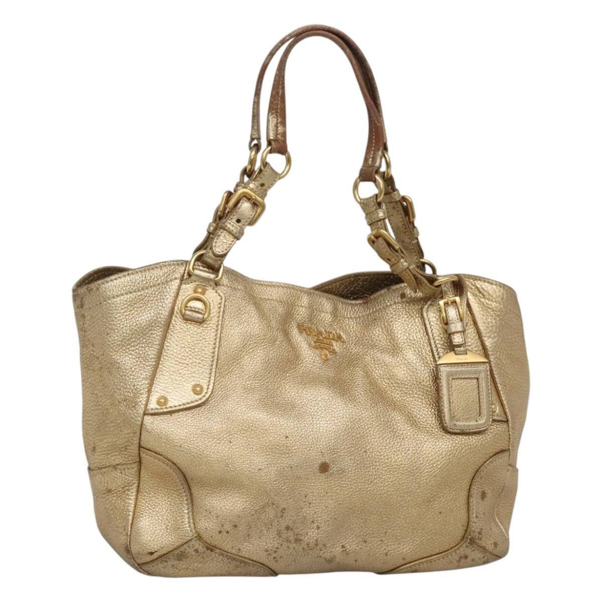 Prada PRADA Tote Bag Leather Gold Tone Size ONE SIZE - 1 Thumbnail