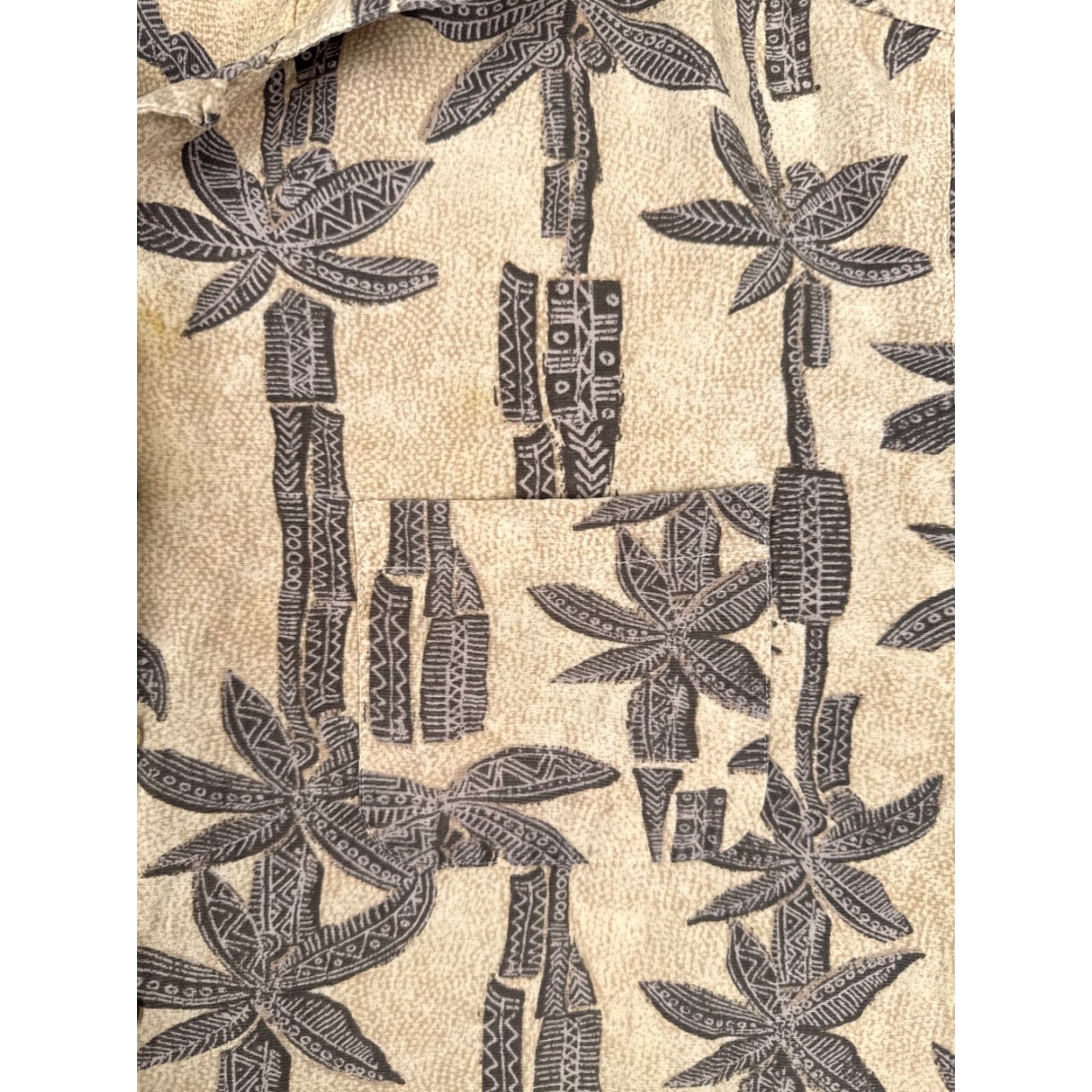 Merona VINTAGE Merona Shirt Mens XL Beige Palm Tree Button-Up Hawaiian Cotton Blend Size US XL / EU 56 / 4 - 6 Thumbnail