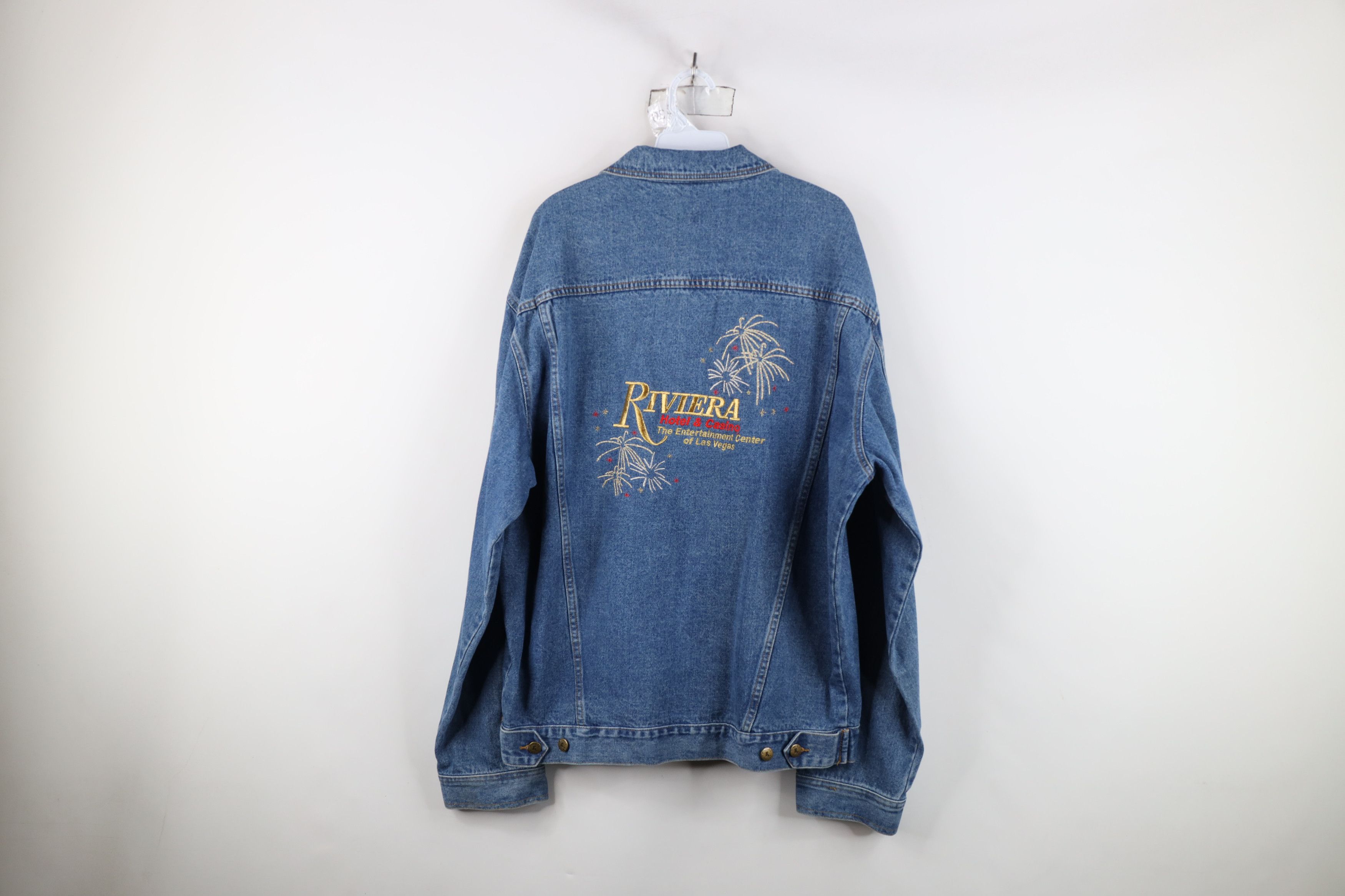 Vintage Vintage 90s Streetwear Riviera Casino Denim Trucker Jacket Size US XXL / EU 58 / 5 - 12 Thumbnail