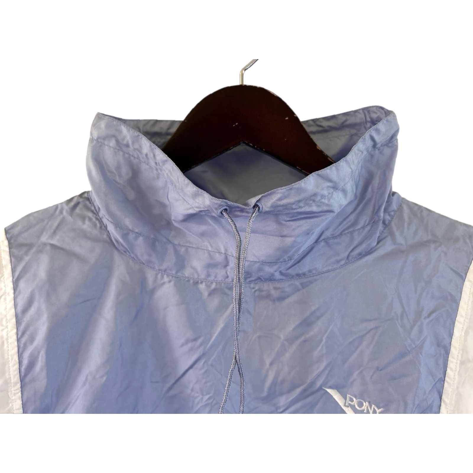 PONY VINTAGE PONY Jacket Womens Windbreaker 80s Pullover NWT Deadstock Purple Lavender White Embroidered Logo M Size M / US 6-8 / IT 42-44 - 4 Thumbnail