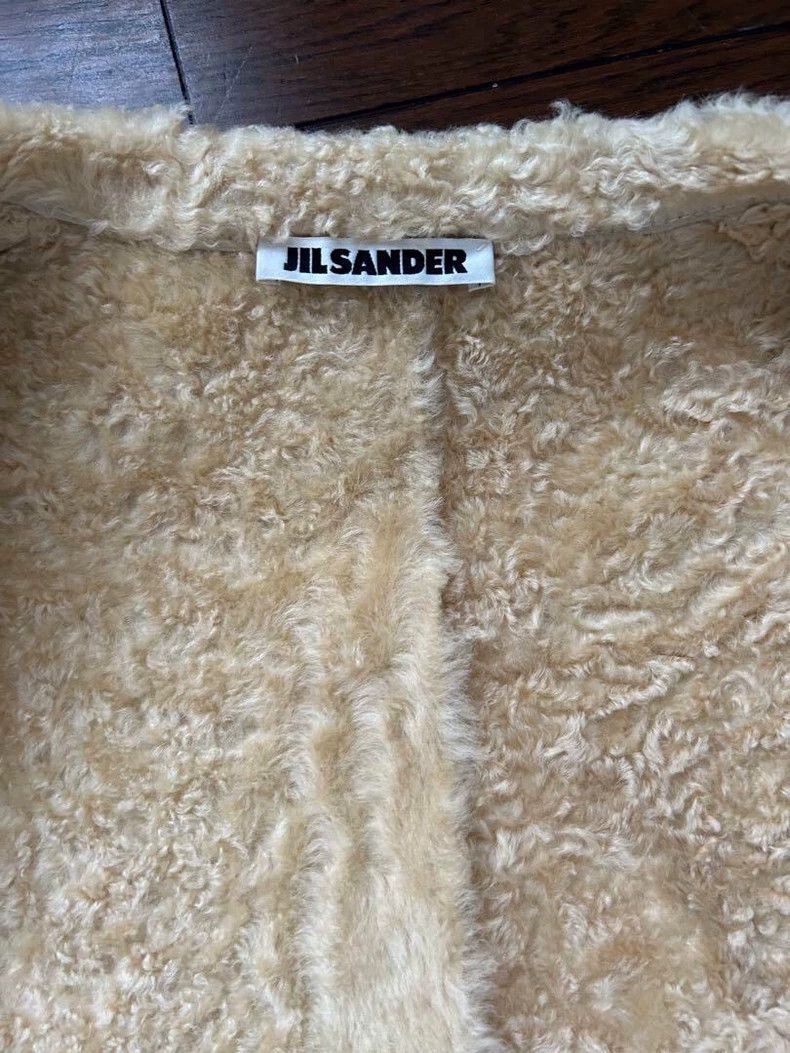 Jil Sander Jil Sander Cream-colored leather fur jacket top Size 4XL / US 24-26 - 5 Thumbnail