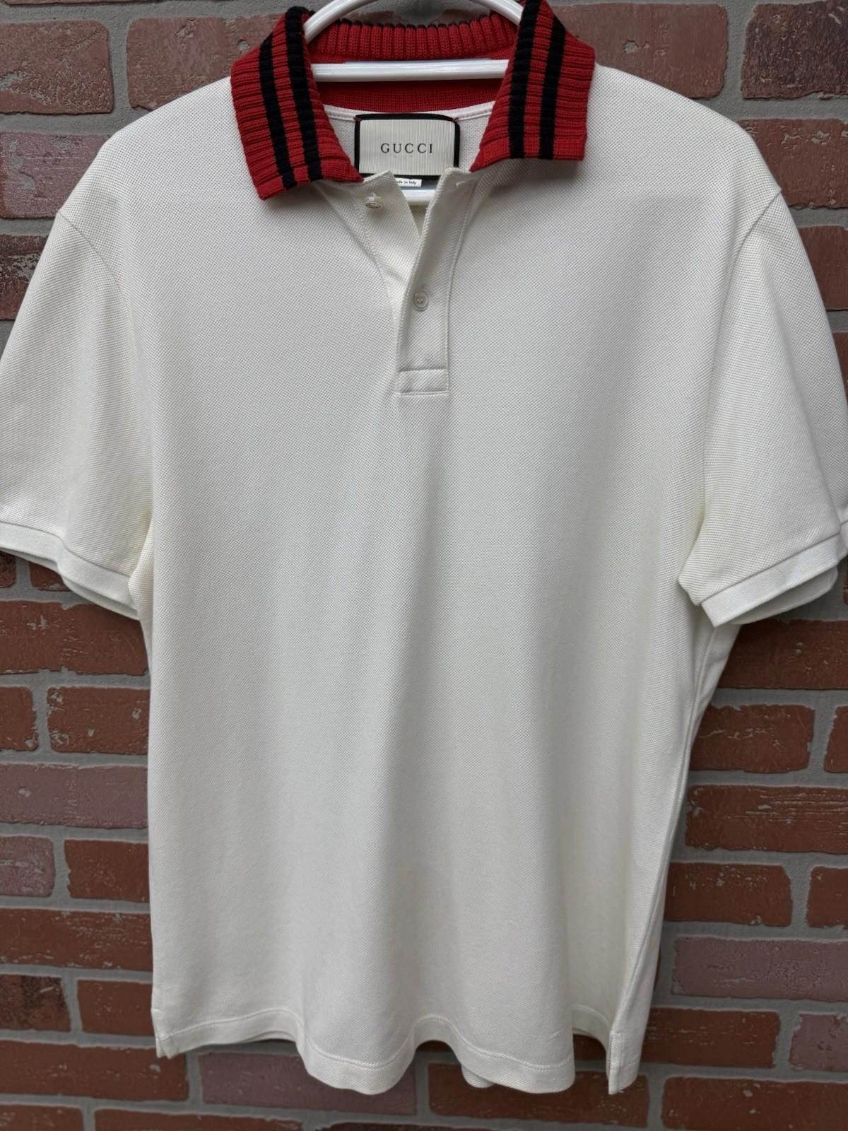 Gucci Gucci Polo T Shirt White/Red Size XL $850 Retail Authentic Size US XL / EU 56 / 4 - 11 Thumbnail