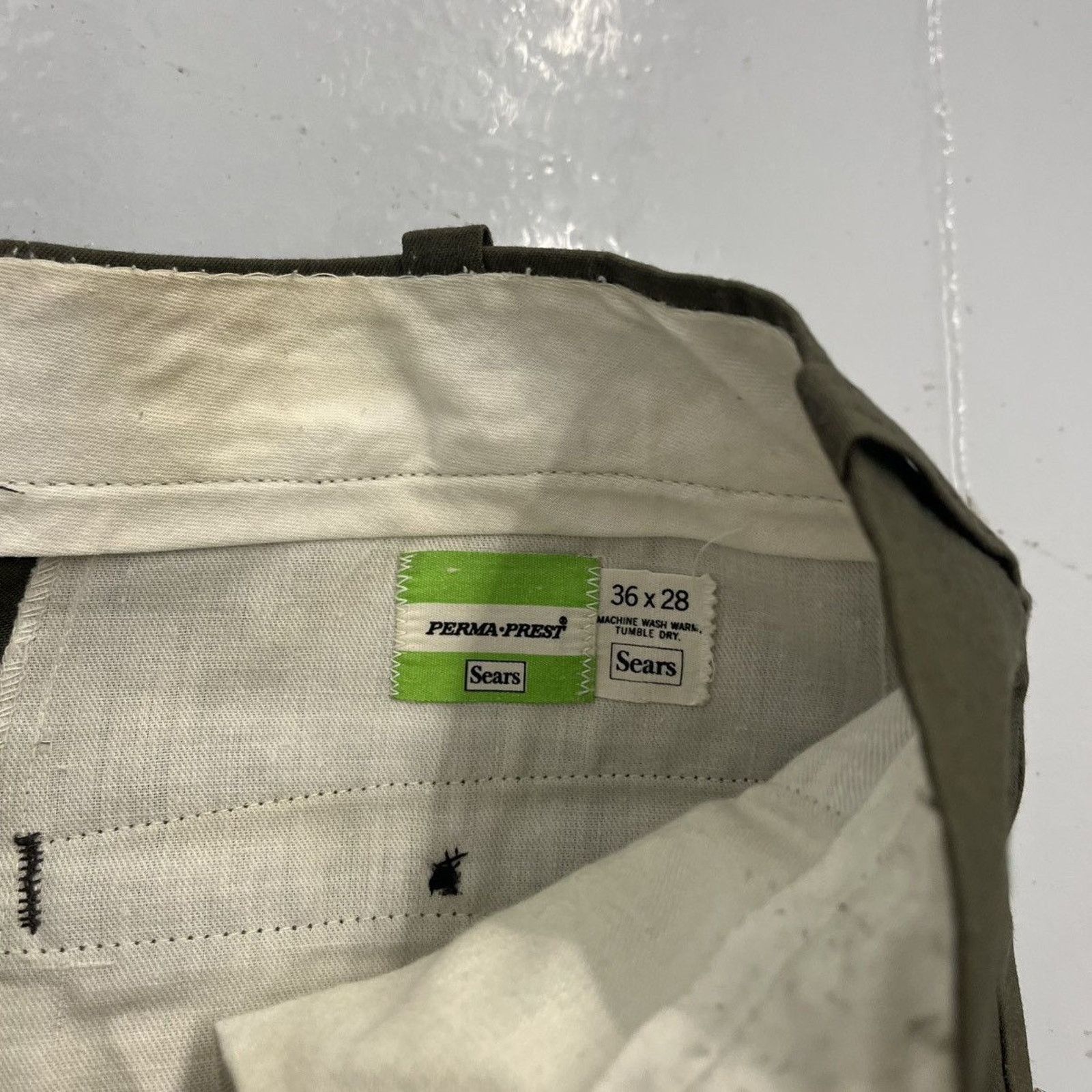 Sears Vintage 60s Sears Green Sanforized Workwear Chinos 34x28 Size US 34 / EU 50 - 4 Thumbnail