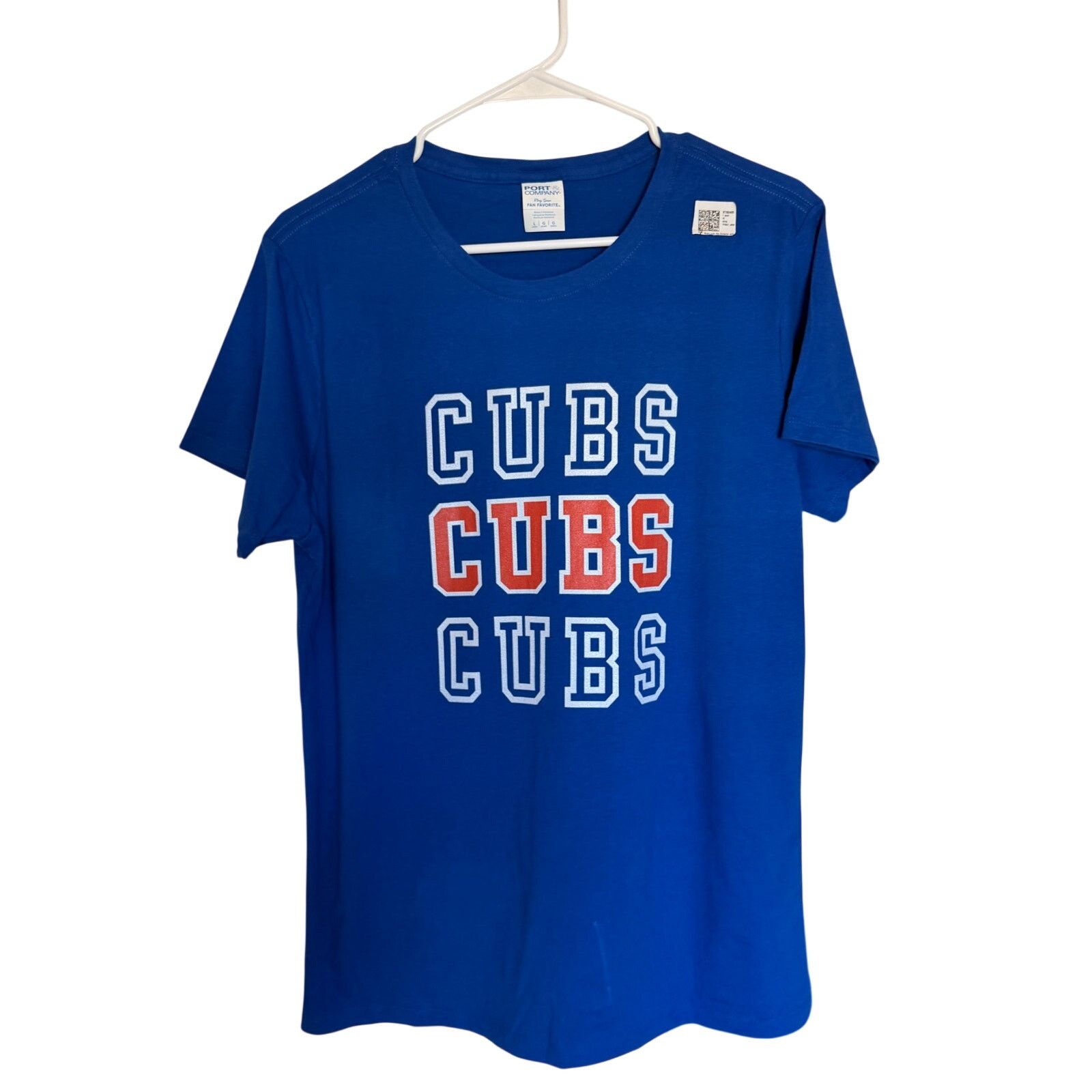 Other Port & Company Short Sleeve Blue "CUBS" Crew Neck T-Shirt Size US L / EU 52-54 / 3 - 1 Thumbnail