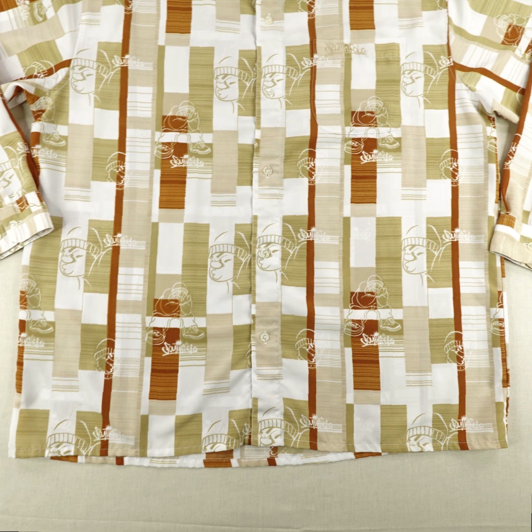 Southpole VINTAGE Southpole Shirt Mens XL Beige White Red Button Up Grafitti Hip Hop Y2K Size US XL / EU 56 / 4 - 3 Thumbnail