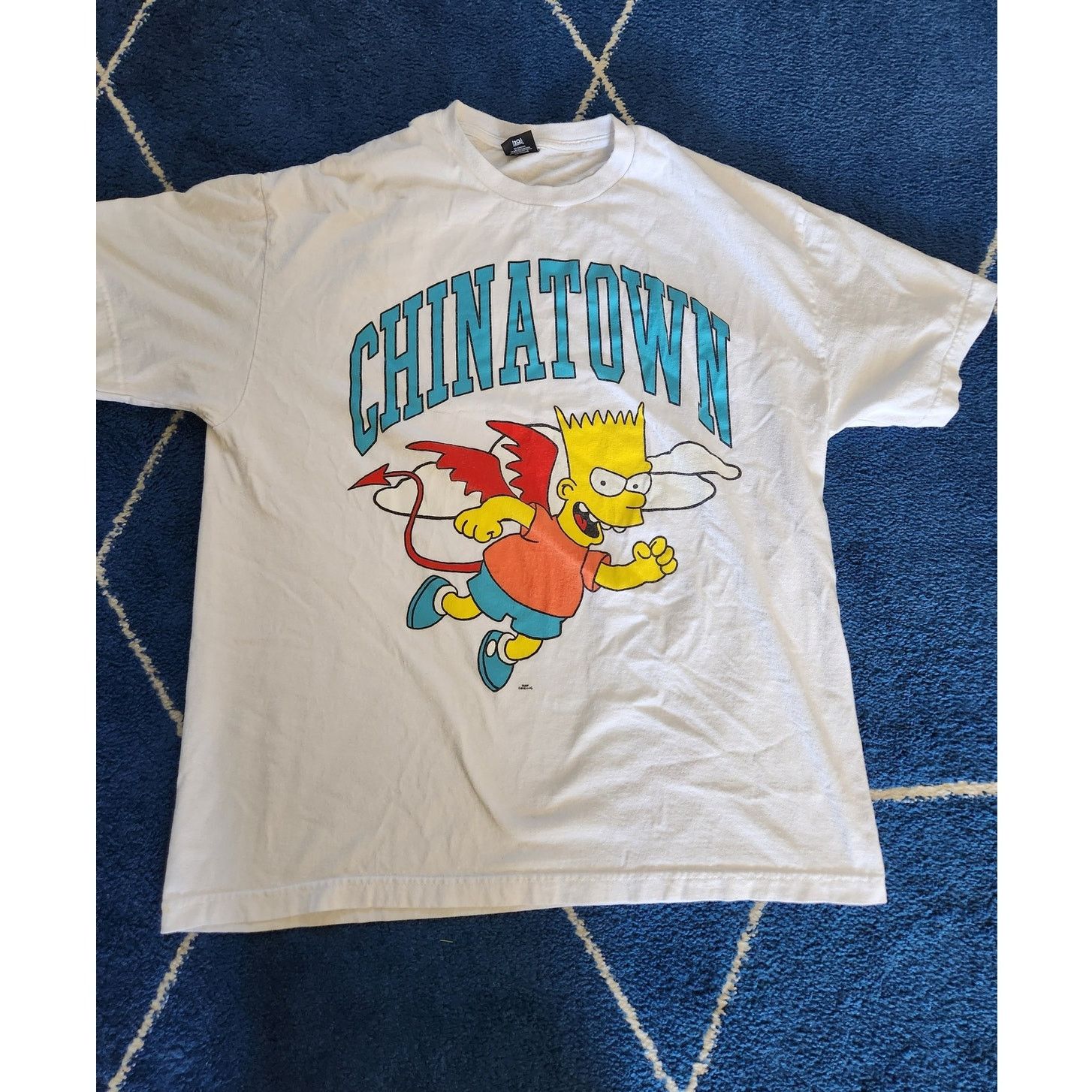 The Simpsons Vintage The Simpsons China Town White Tee Shirt Size US XL / EU 56 / 4 - 1 Thumbnail