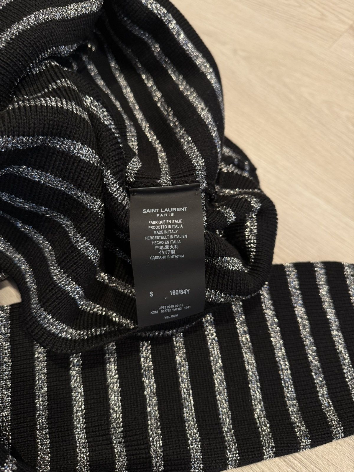 Saint Laurent Paris s/s 2019 glitter striped sailor sweater!! Size US S / EU 44-46 / 1 - 7 Thumbnail