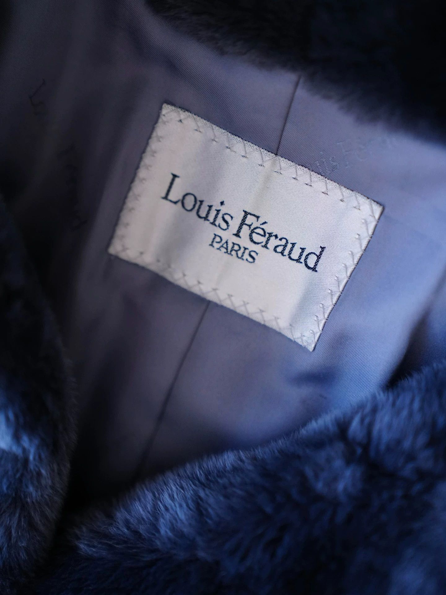 Louis Feraud Louis Feraud Vintage Two-Tone Deep Blue Fur Coat Size ONE SIZE - 5 Thumbnail