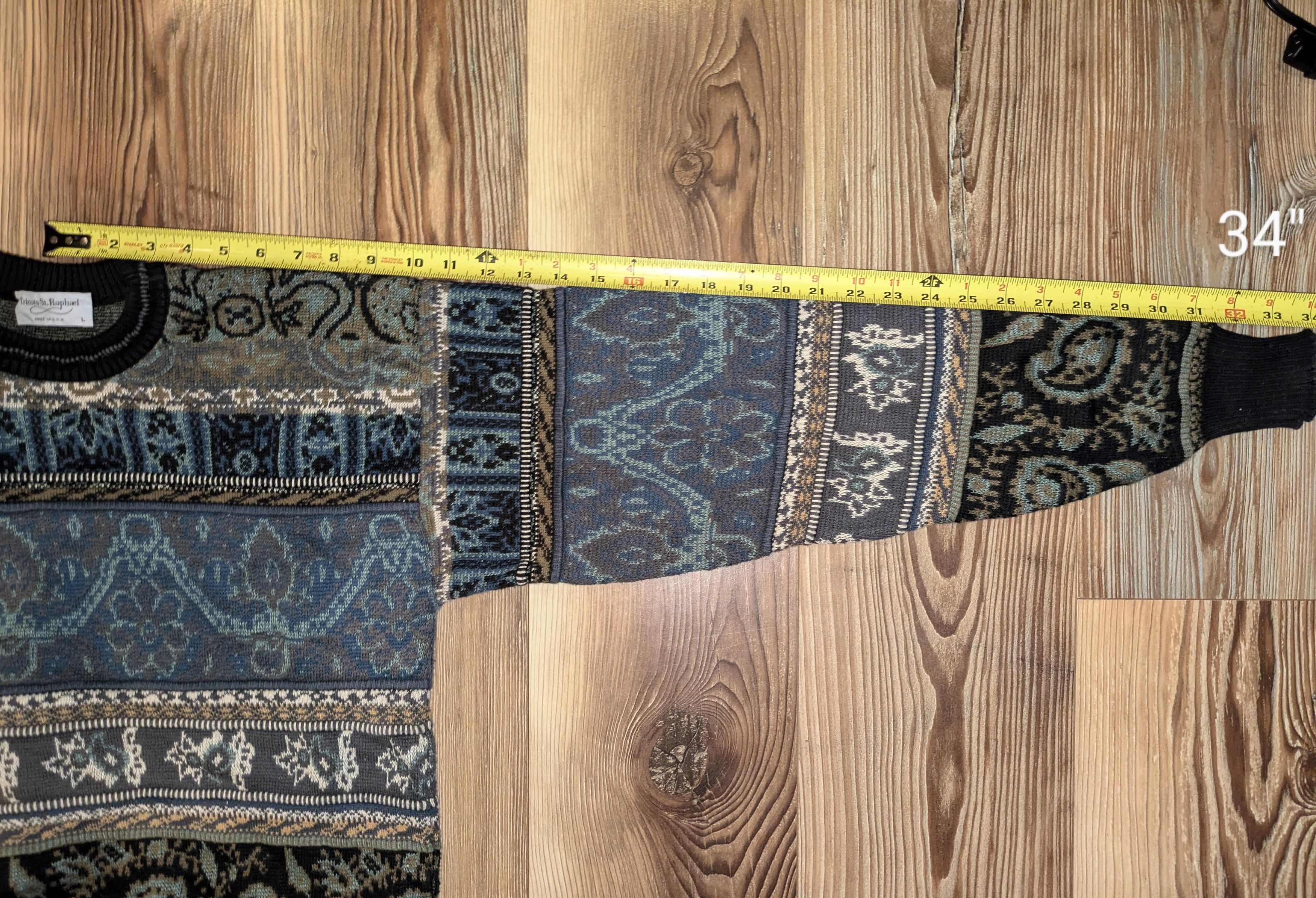 Tricots St. Raphael VTG 90's Comfy Paisley Grandpa Sweater Size US L / EU 52-54 / 3 - 5 Thumbnail