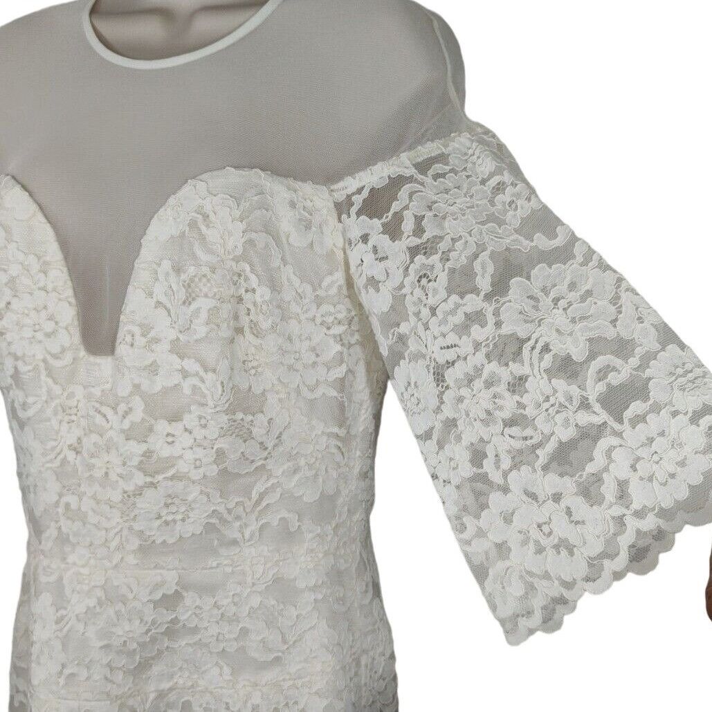 Nicole Miller Nicole Miller Lace Sheath Dress Women Size 8 Cream Wedding Size M / US 6-8 / IT 42-44 - 3 Thumbnail
