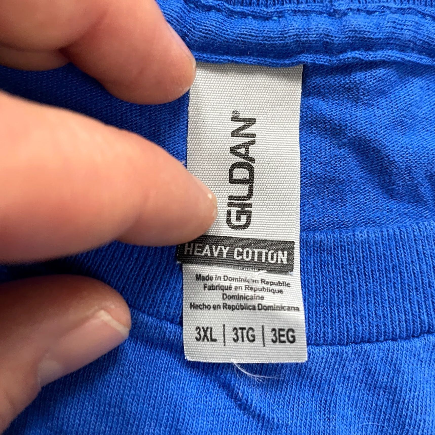 Gildan VINTAGE Gildan Heavy Cotton T-Shirt Men 3XL Blue Chalk Short Sleeve Crew Neck Cotton Shirt Men's Casual Outdoor Size US XXL / EU 58 / 5 - 4 Thumbnail