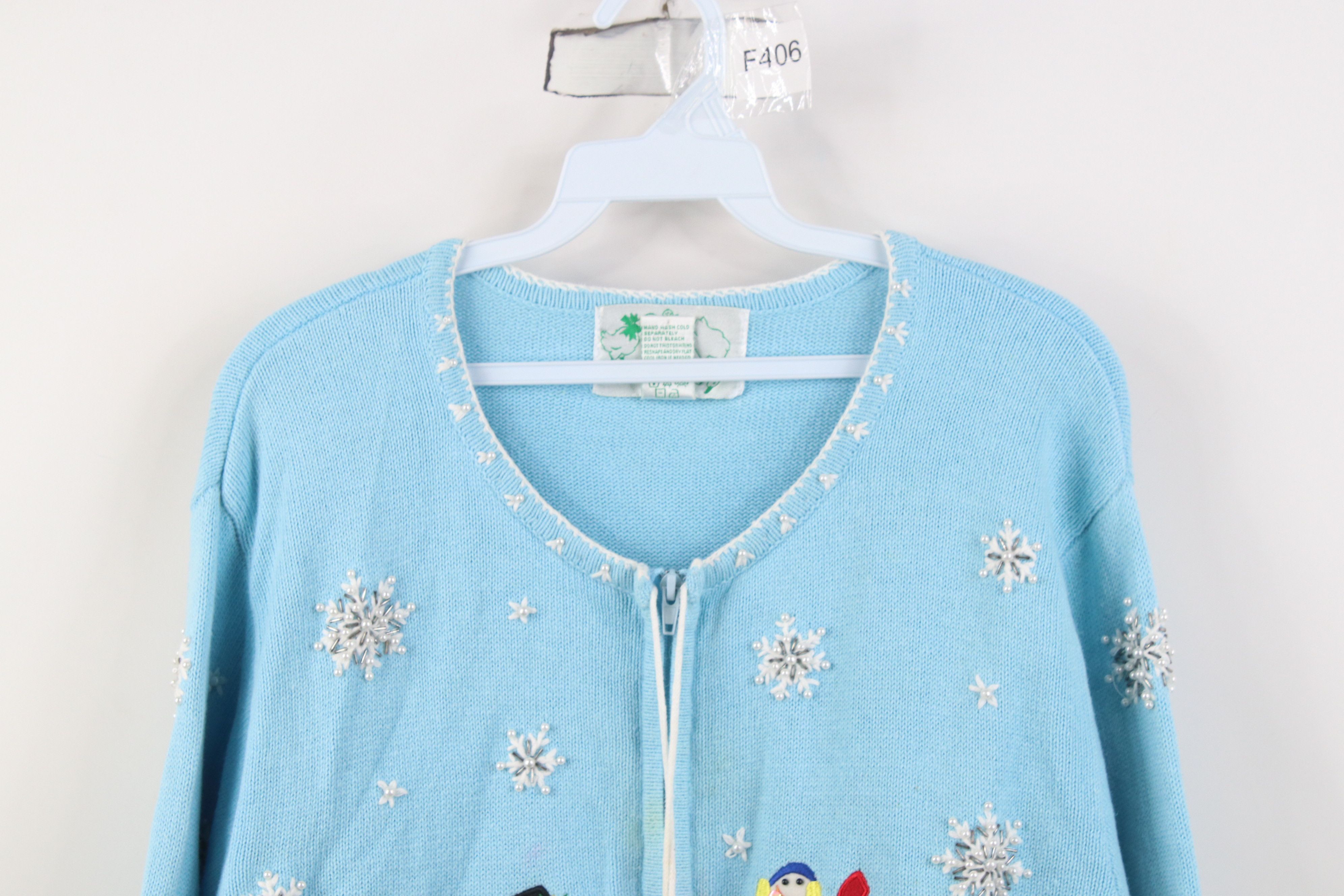 Vintage Vintage 90s Streetwear Christmas Snowman Snowflake Sweater Size XL / US 12-14 / IT 48-50 - 2 Thumbnail