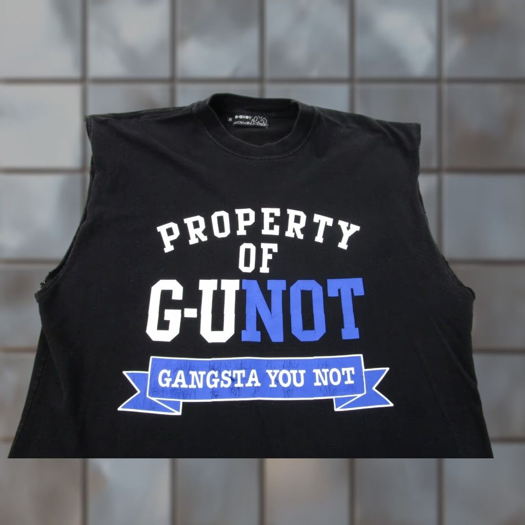 Walls VINTAGE G-UNOT Shirt Mens XL Black Wall Street 50 Cent y2k 2000s Rap Hip Hop Tank Size US XL / EU 56 / 4 - 1 Thumbnail