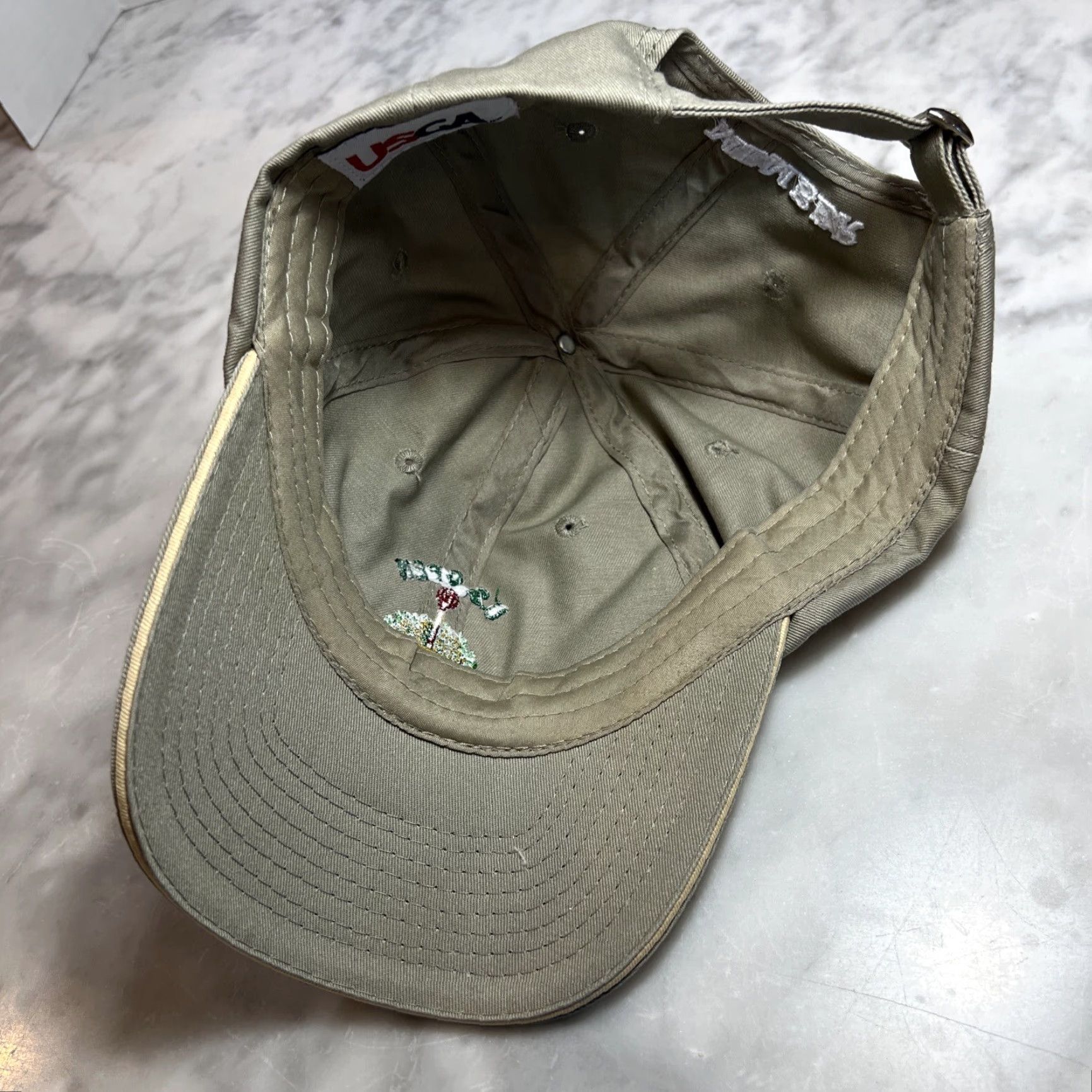 Vintage USGA Hat Baseball Cap Adjustable Khaki Merion Golf Club US Open 113th Championship USGA Member Unisex Adult Size ONE SIZE - 6 Thumbnail