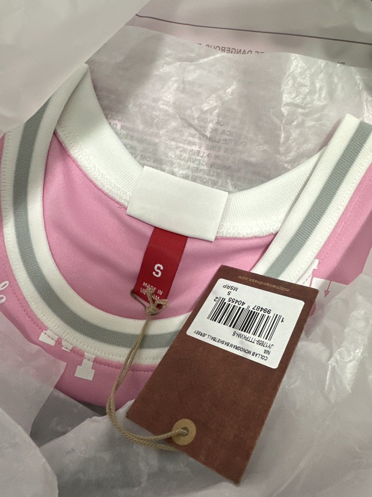 Supreme Supreme Mitchell & Ness Monogram Basketball Jersey Pink Size US S / EU 44-46 / 1 - 7 Thumbnail