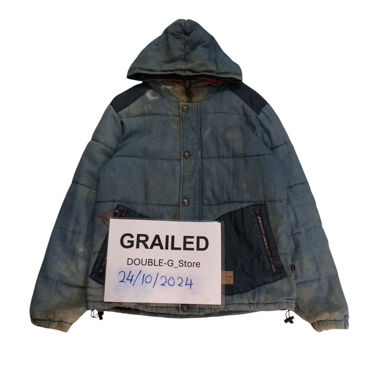 📌Vintage Denim Chore Biker Jacket Roky Indigo Zipper