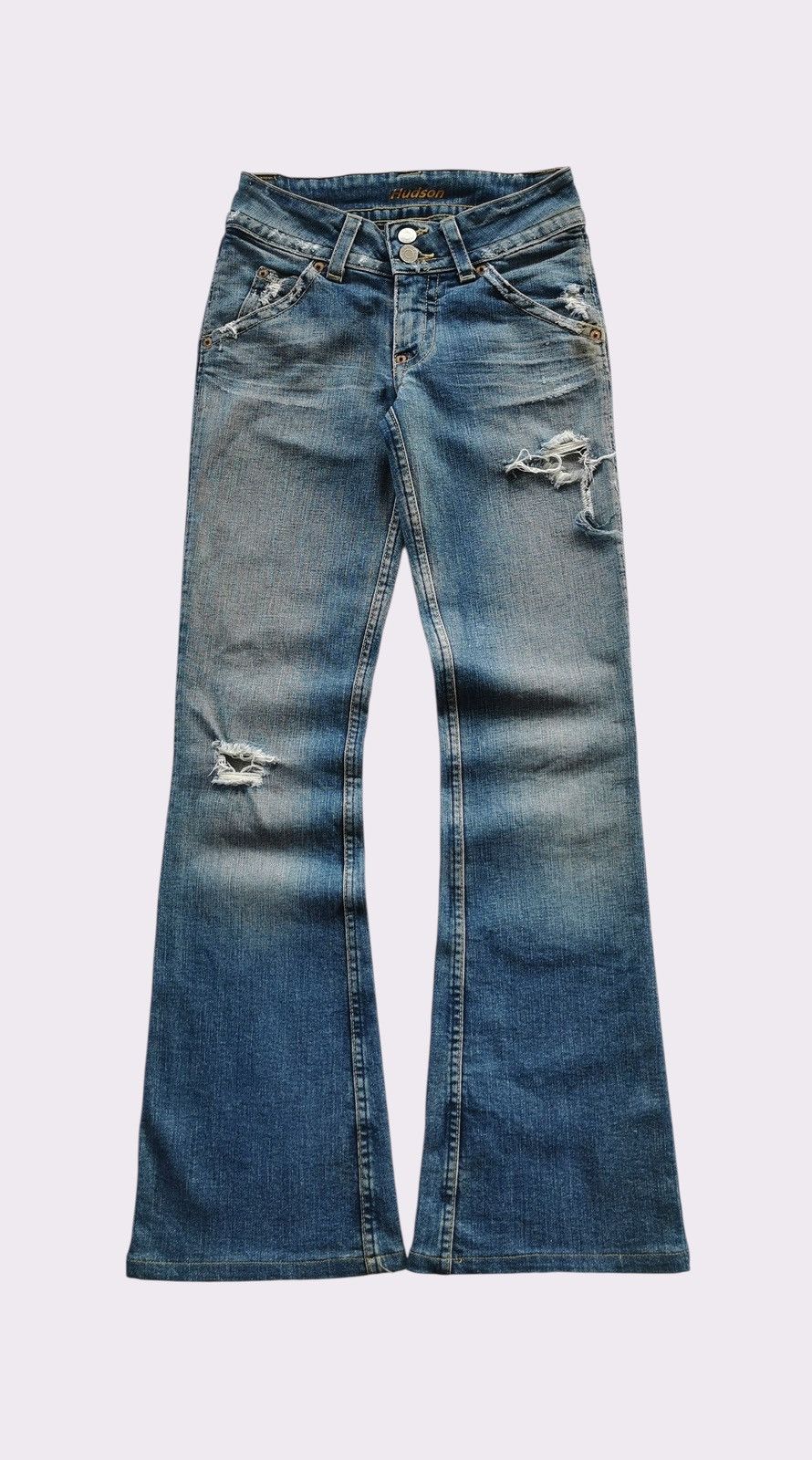 THRASHED Hudson Usa Womens Bootcuts Jeans