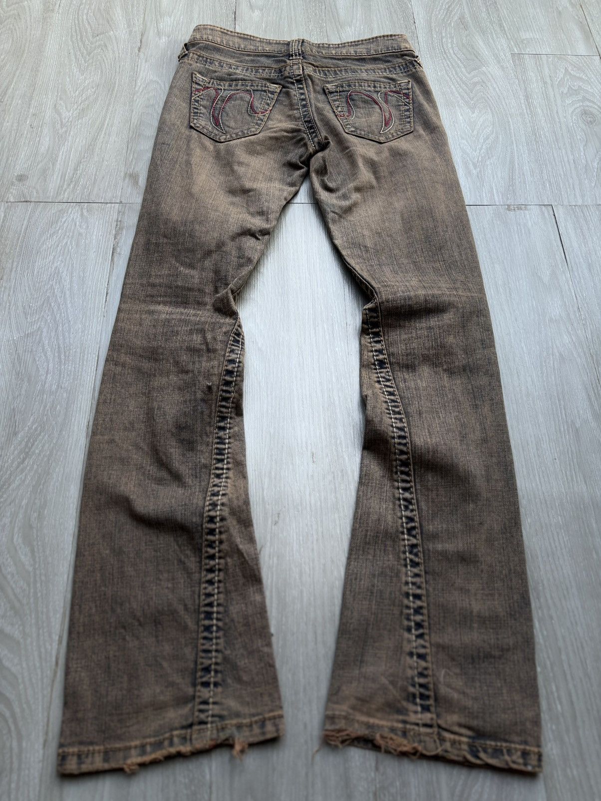 Japanese Brand SOLIDGOLD mudwash flare jeans Size US 27 - 4 Thumbnail