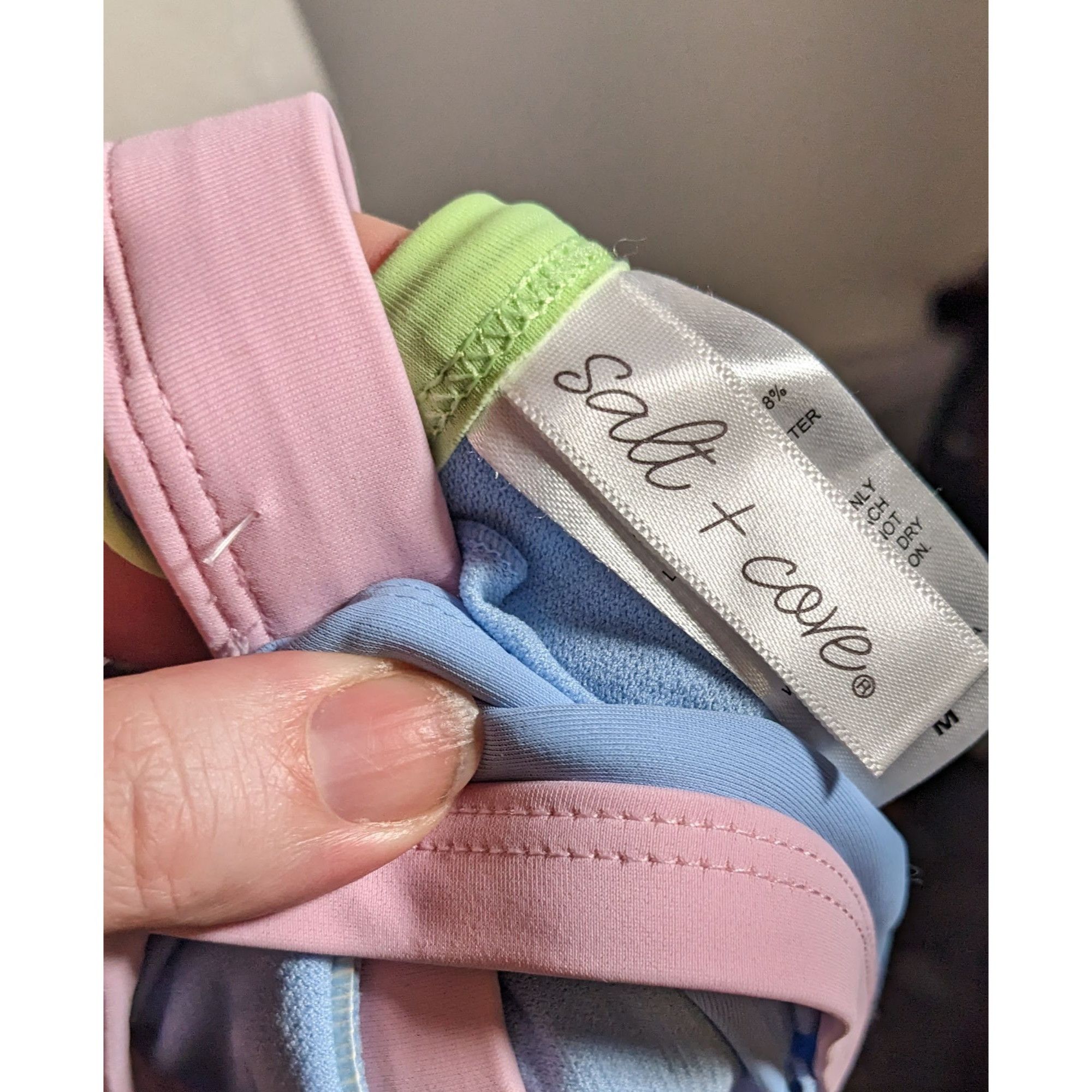 Other Salt & Cove Juniors Blue Pink And Green X Back Bikini Size ONE SIZE - 6 Thumbnail
