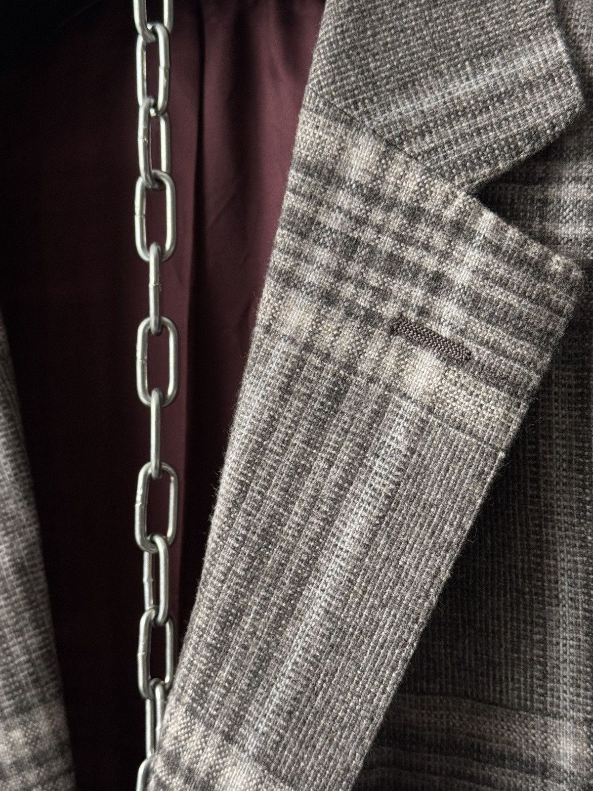 Suitsupply Suitsupply Havana FL Wool & Silk Gray Check Blazer Size 46R - 5 Thumbnail