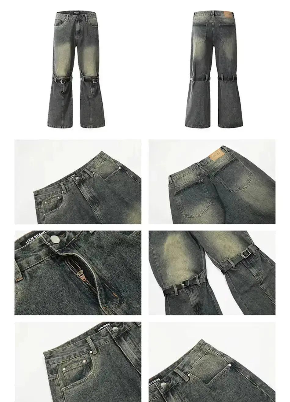 Japanese Brand Design Gothic Retro Flared Wide Leg Jeans Size US 32 / EU 48 - 6 Thumbnail