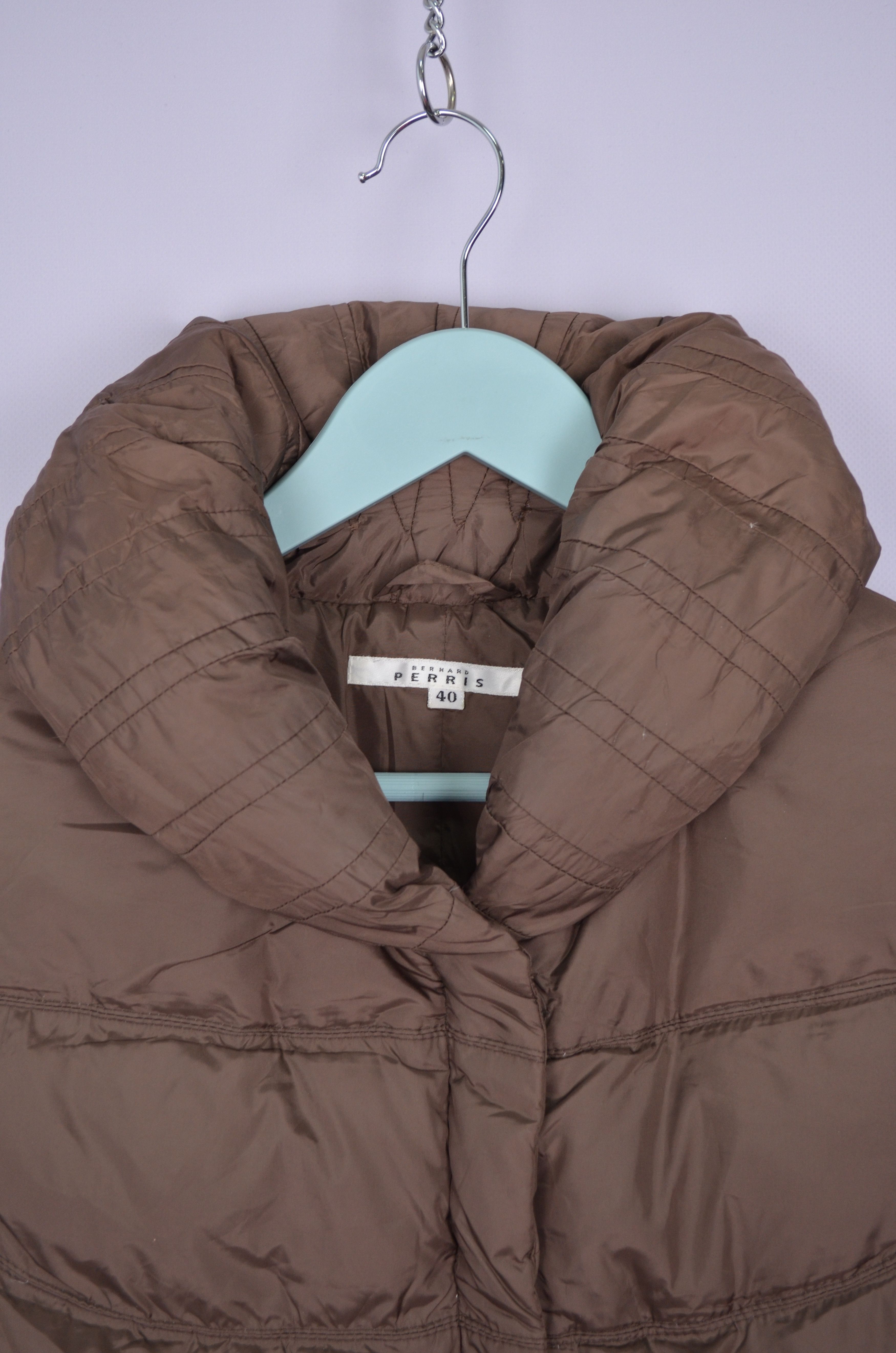 Designer Womens Bernard Perris Brown Nylon Down Jacket Puffer Size 40 Size M / US 6-8 / IT 42-44 - 4 Thumbnail