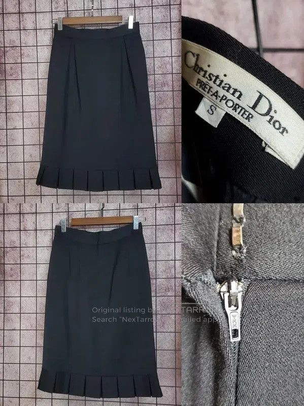 Dior Dior Black Wool Pleated Skirt for Women . Size 23" - 1 Thumbnail