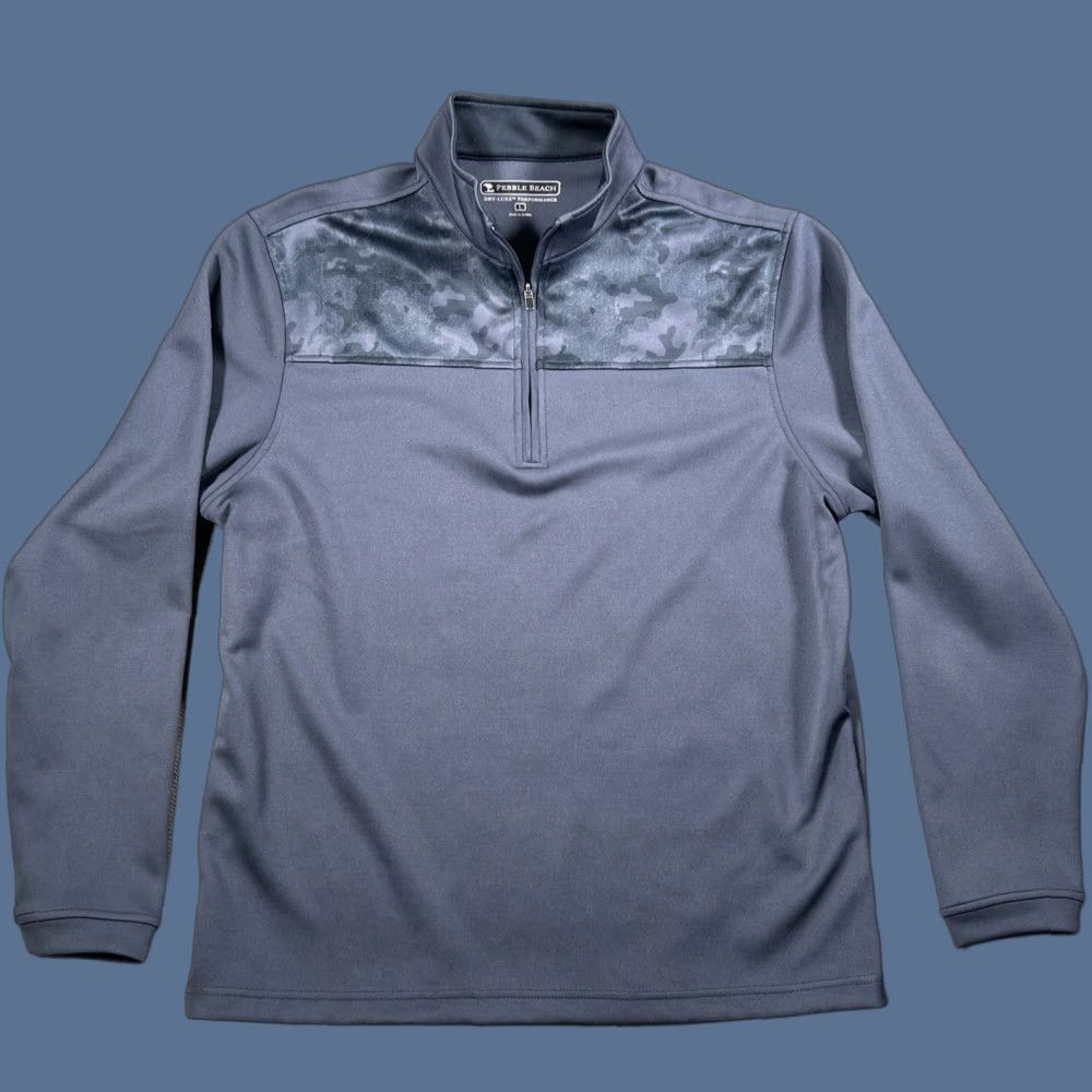 Vintage Pebble Beach Dry Luxe Performance Sweatshirt Mens L Blue Camo 1/4 Zip Pullover Size US L / EU 52-54 / 3 - 1 Thumbnail