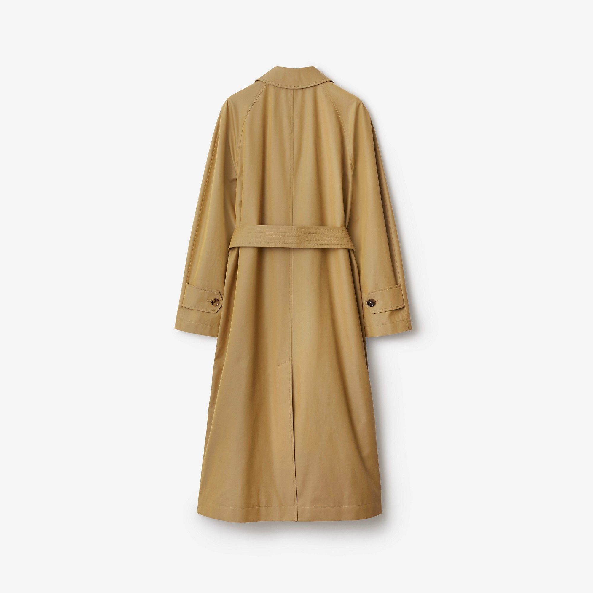 Burberry o1w1db10426 Long Gabardine Car Coat in Spelt Size L / US 10 / IT 46 - 5 Thumbnail