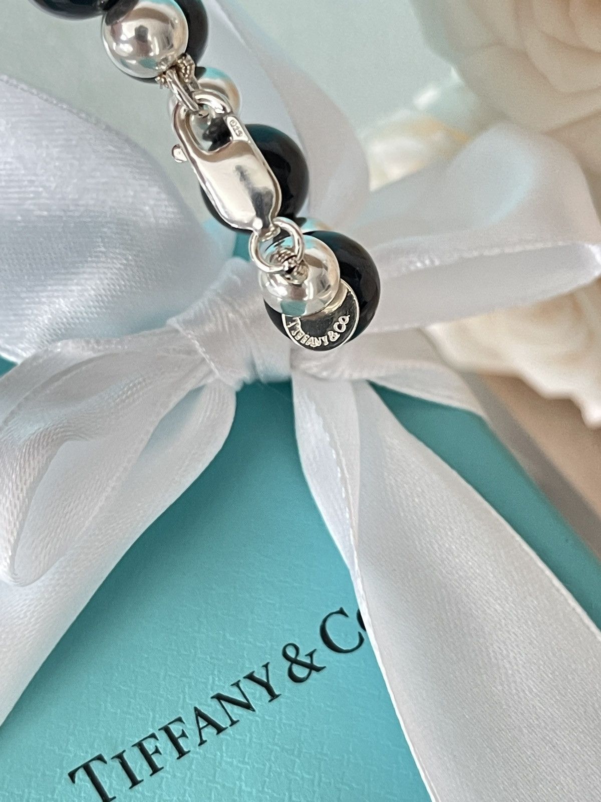 Tiffany & Co. Tiffany & Co. Black Onyx Silver Bracelet 10 mm Sz 8” in NEW Size ONE SIZE - 8 Thumbnail