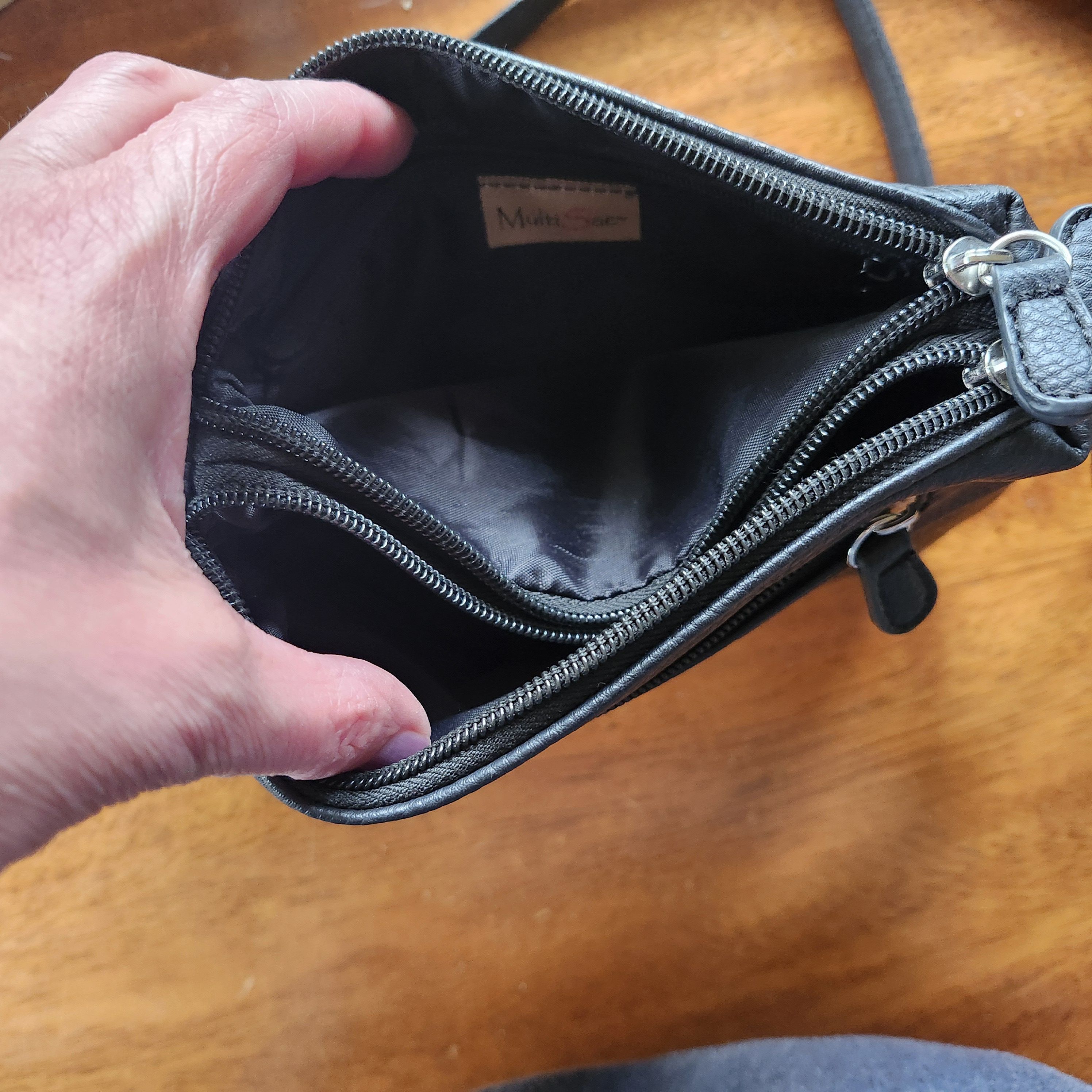 Other MultiSac Black PebbleFaux Leather Crossbody Bag Purse Strap Size ONE SIZE - 2 Thumbnail