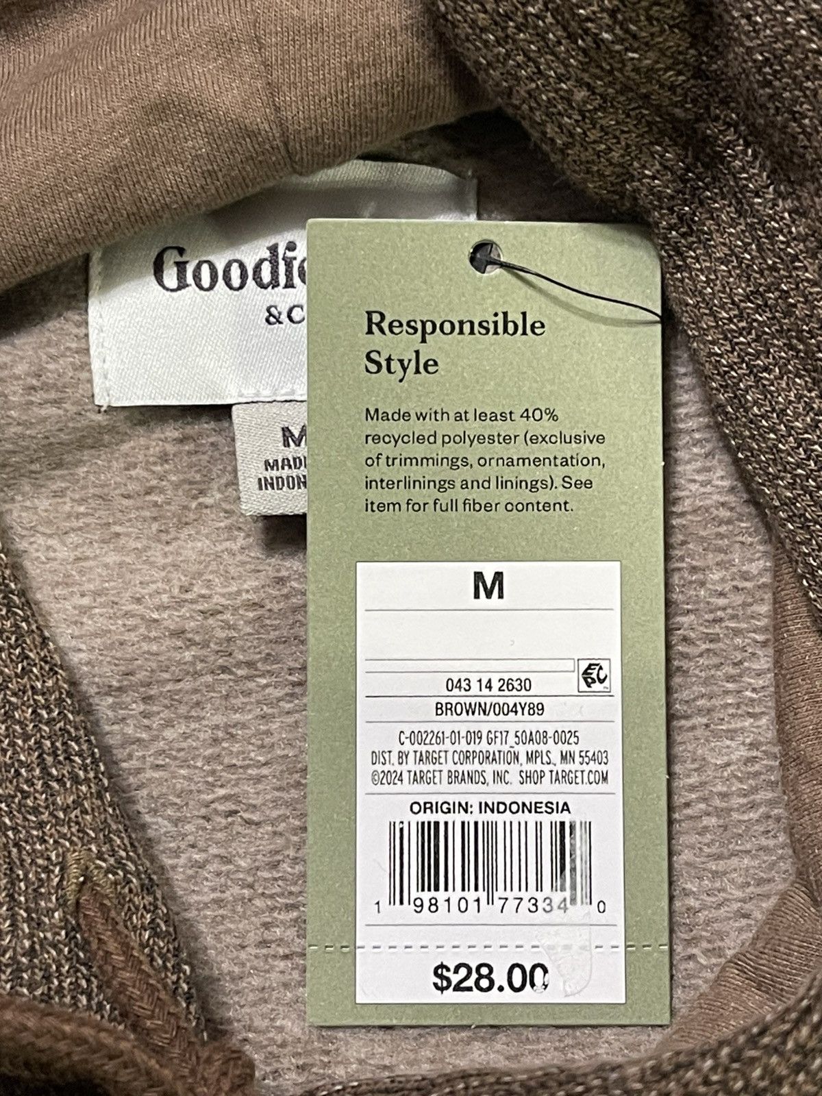 Other Goodfellow Men’s Medium Brown Knit Pullover Hoodie NWT Size US M / EU 48-50 / 2 - 7 Thumbnail