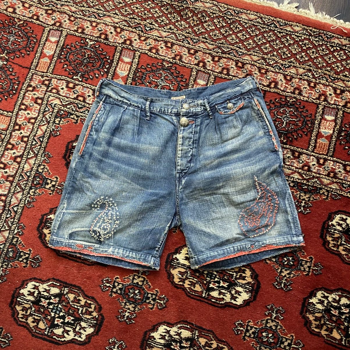 Kountry Paisley Denim Shorts