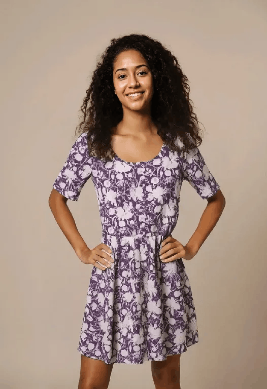 Other NWT LuLaRoe Nicole Dress Plum with Cream Floral SMALL Size S / US 4 / IT 40 - 1 Thumbnail