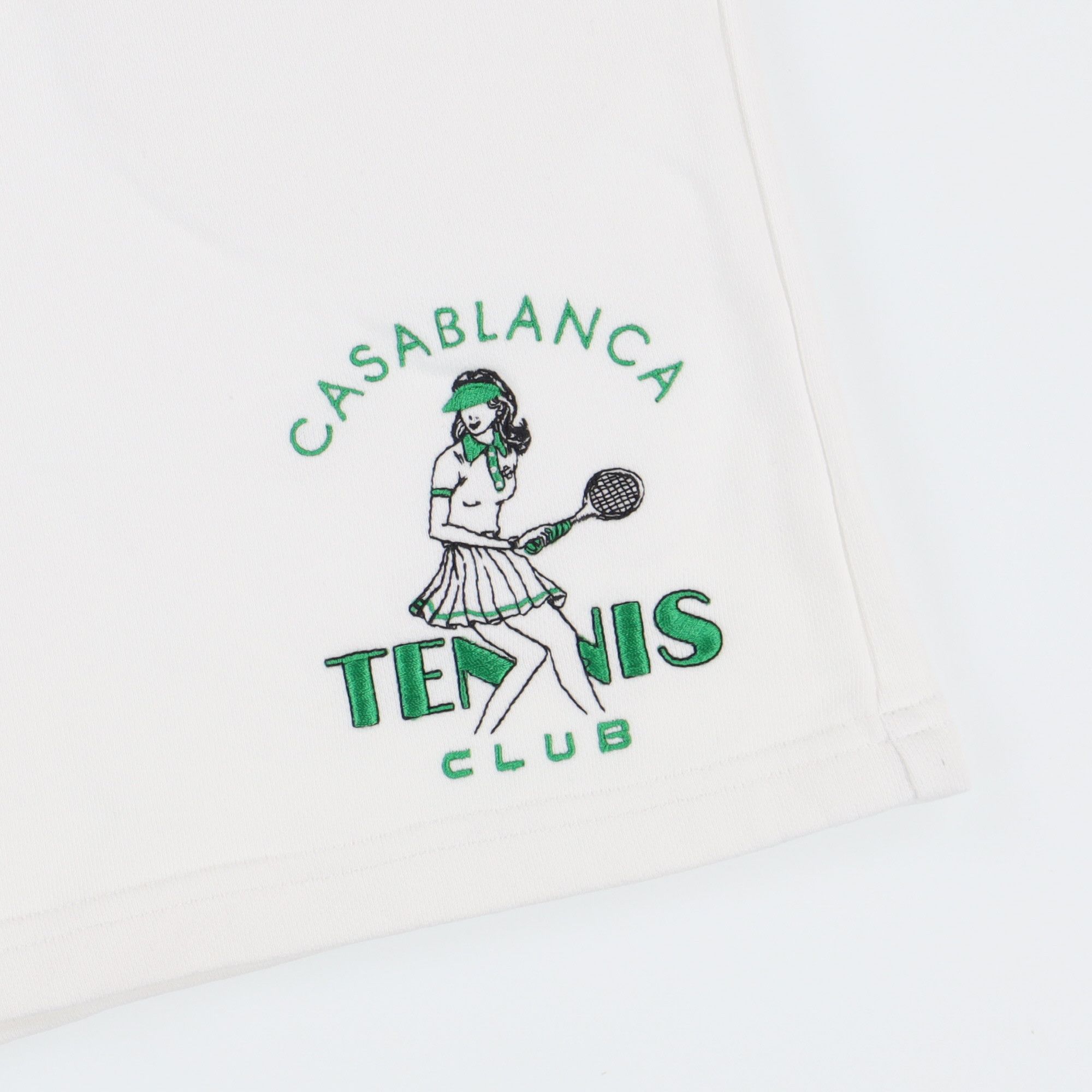 Casablanca White Embroidered Tennis Girl Logo Sweatshorts Size US 36 / EU 52 - 2 Thumbnail